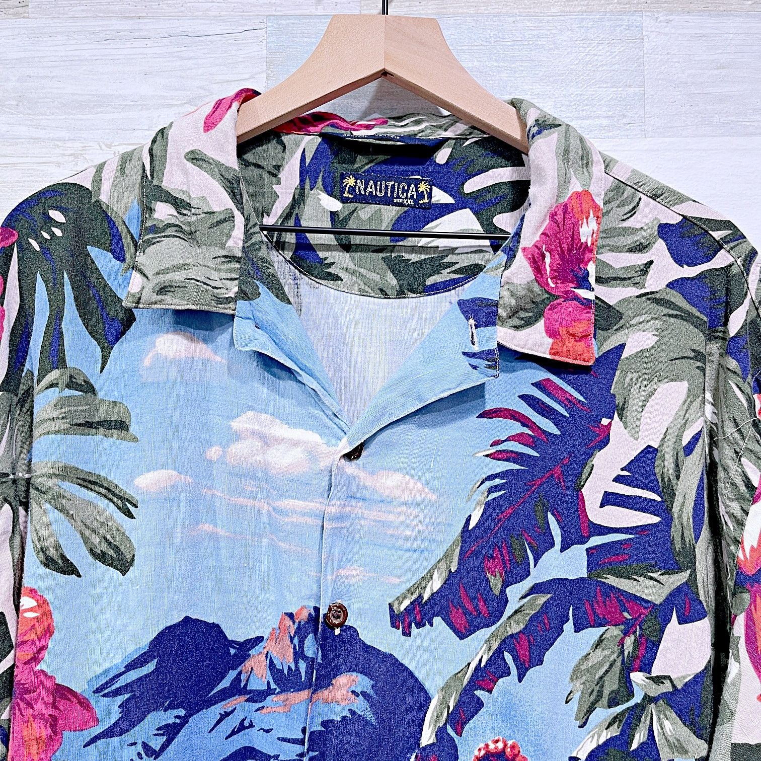 Nautica Nautica Vintage Linen Hula Girl Hawaiian Camp Shirt Mens XXL Size US XXL / EU 58 / 5 - 2 Thumbnail