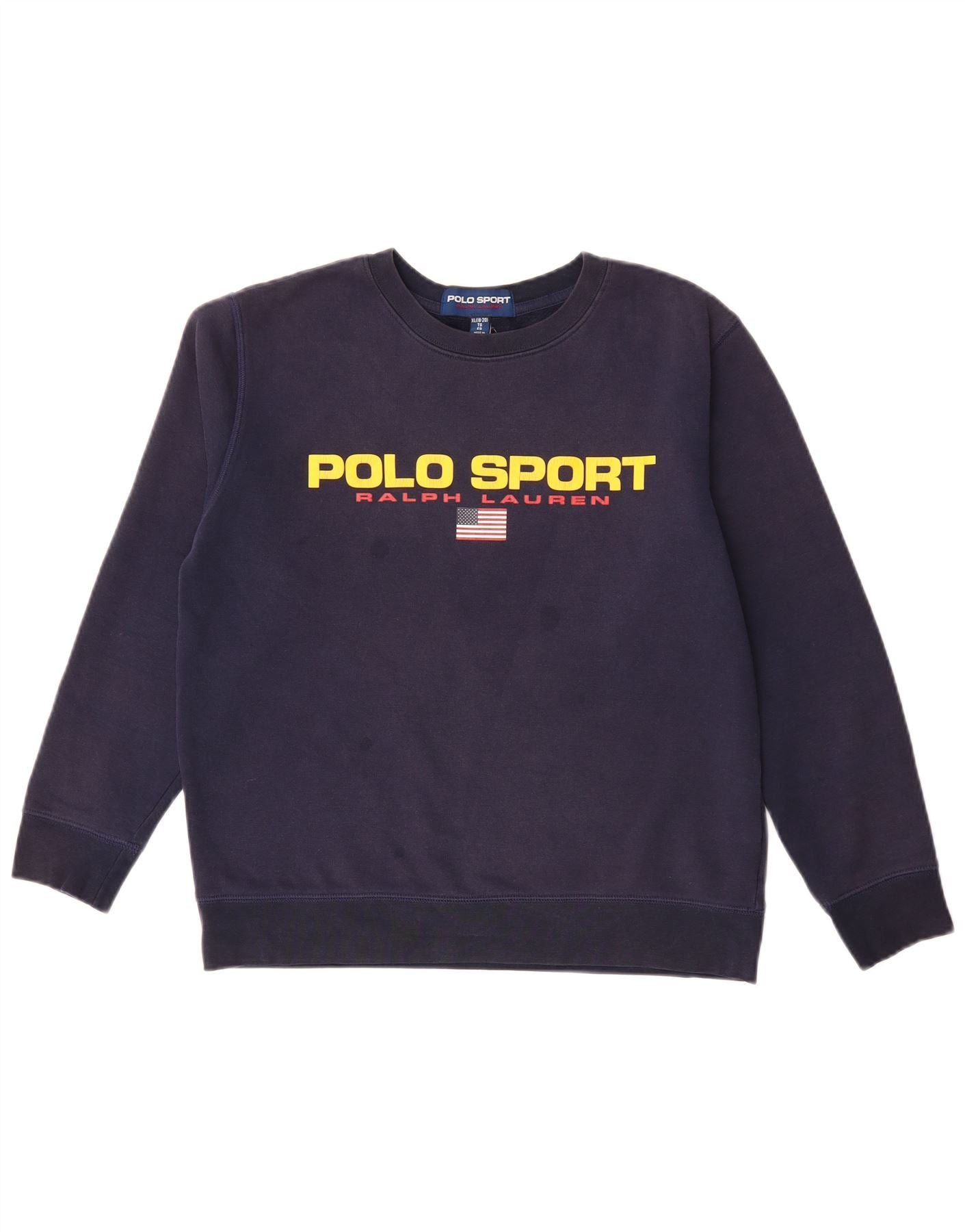 Ralph Lauren Boys Graphic Sweatshirt Jumper 15-16 Years XL Navy Blue Size XL / US 12-14 / IT 48-50 - 1 Thumbnail