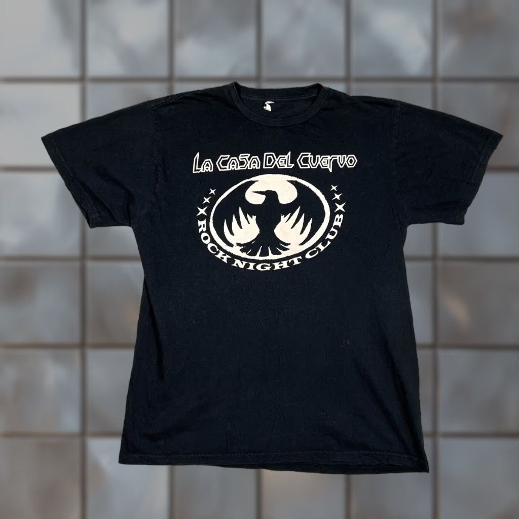 Vintage La Casa Del Cuervo Shirt Mens Large L Slim Tee Black Logo 80s Night Club Rock En Español Throwback Size US L / EU 52-54 / 3 - 1 Thumbnail