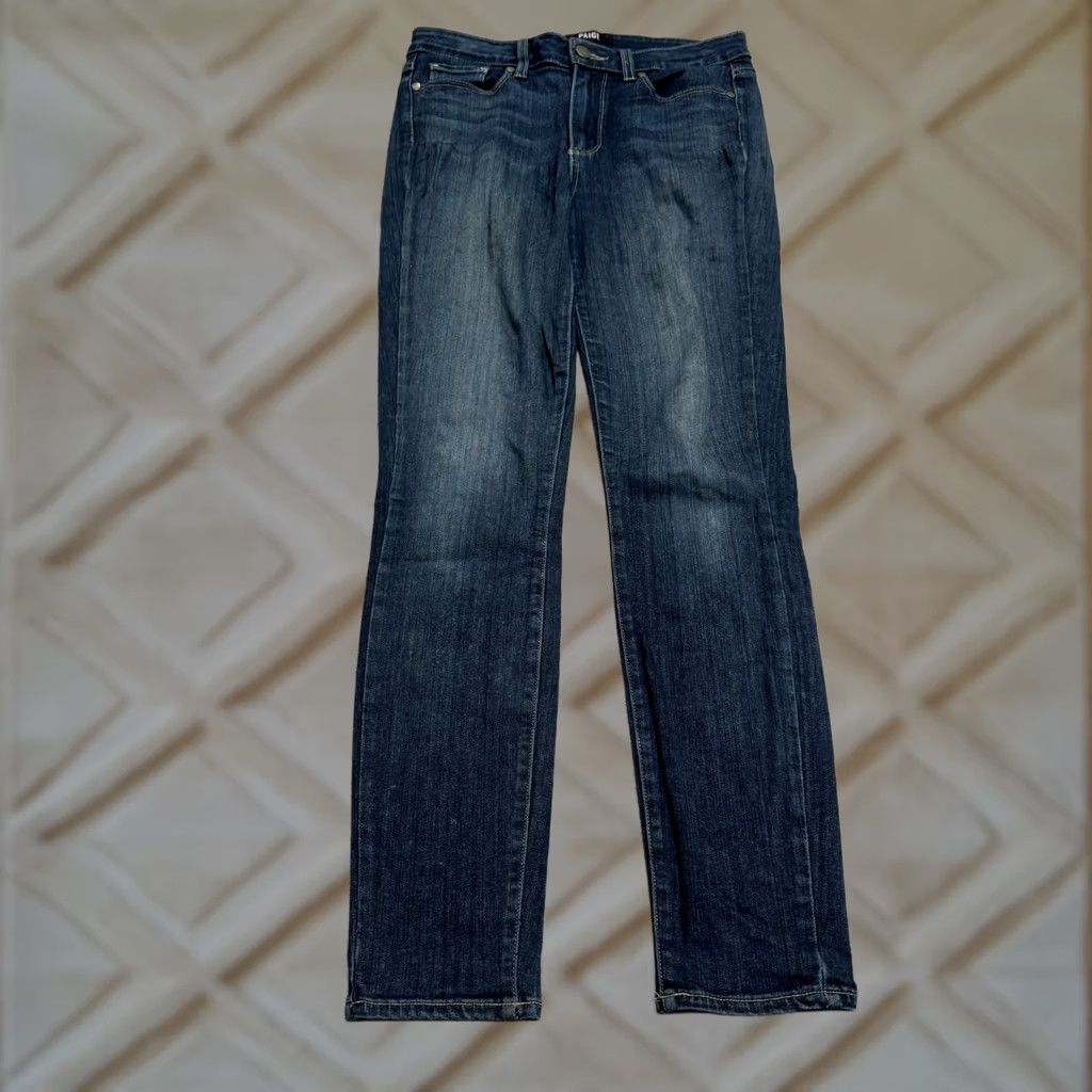 Paige Paige Hoxton Ankle Skinny Jeans Womens 28 Blue Dark Wash Denim Stretch Charing Size 28" / US 6 / IT 42 - 1 Thumbnail