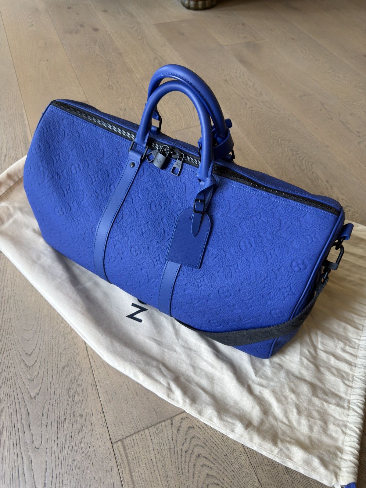 Louis Vuitton Louis Vuitton Keepall Bandouliere 50 Taurillon Monogram Blue Size ONE SIZE - 1 Thumbnail