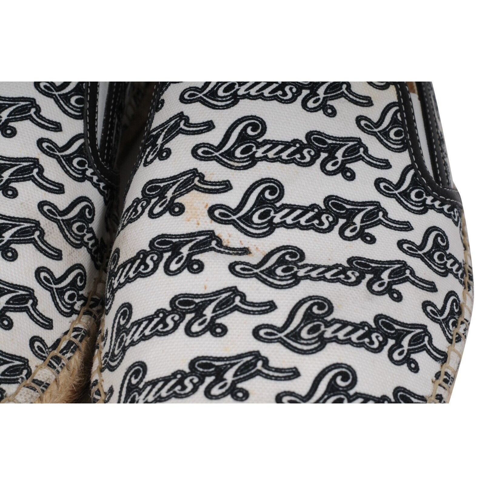 Louis Vuitton Logo Espadrilles White Black Size US 11.5 / EU 44-45 - 10 Thumbnail