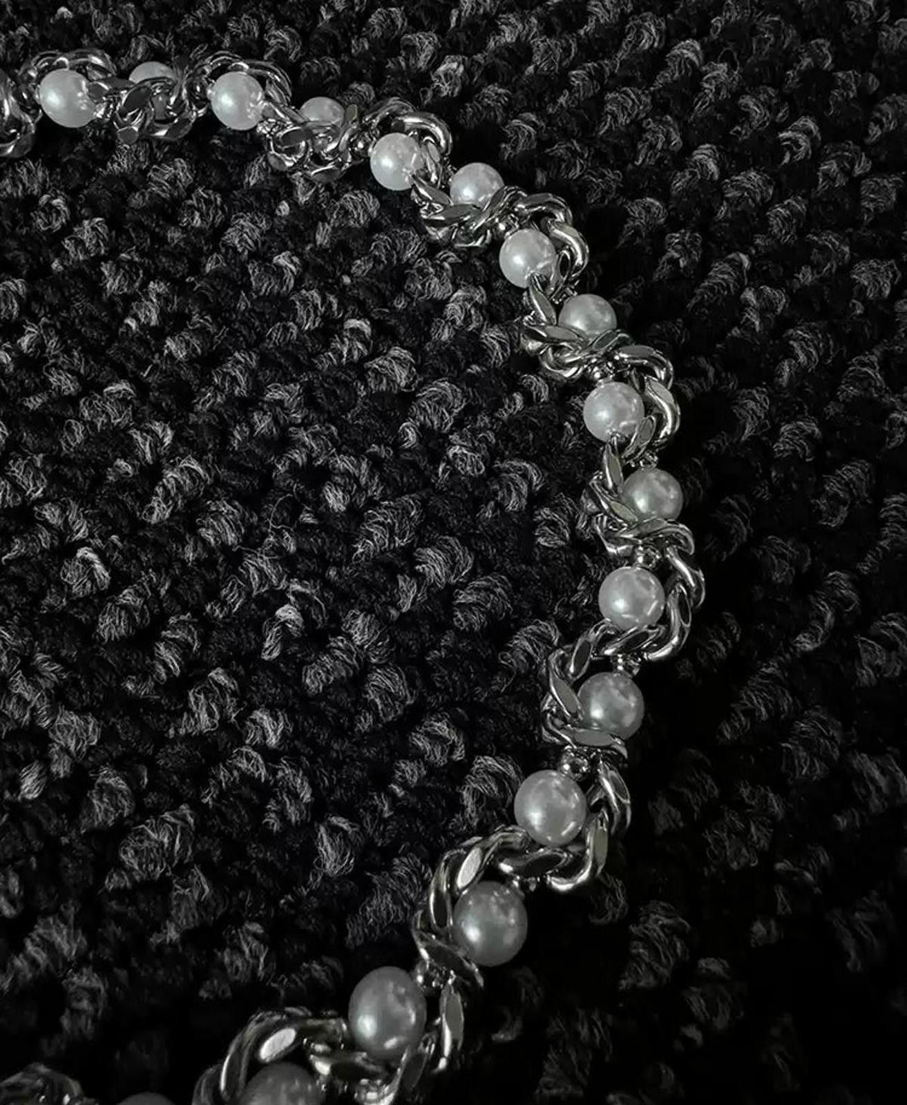 Jewelry Silver Chain Pearl Necklace, Chunky Statement Jewelry Size ONE SIZE - 7 Thumbnail