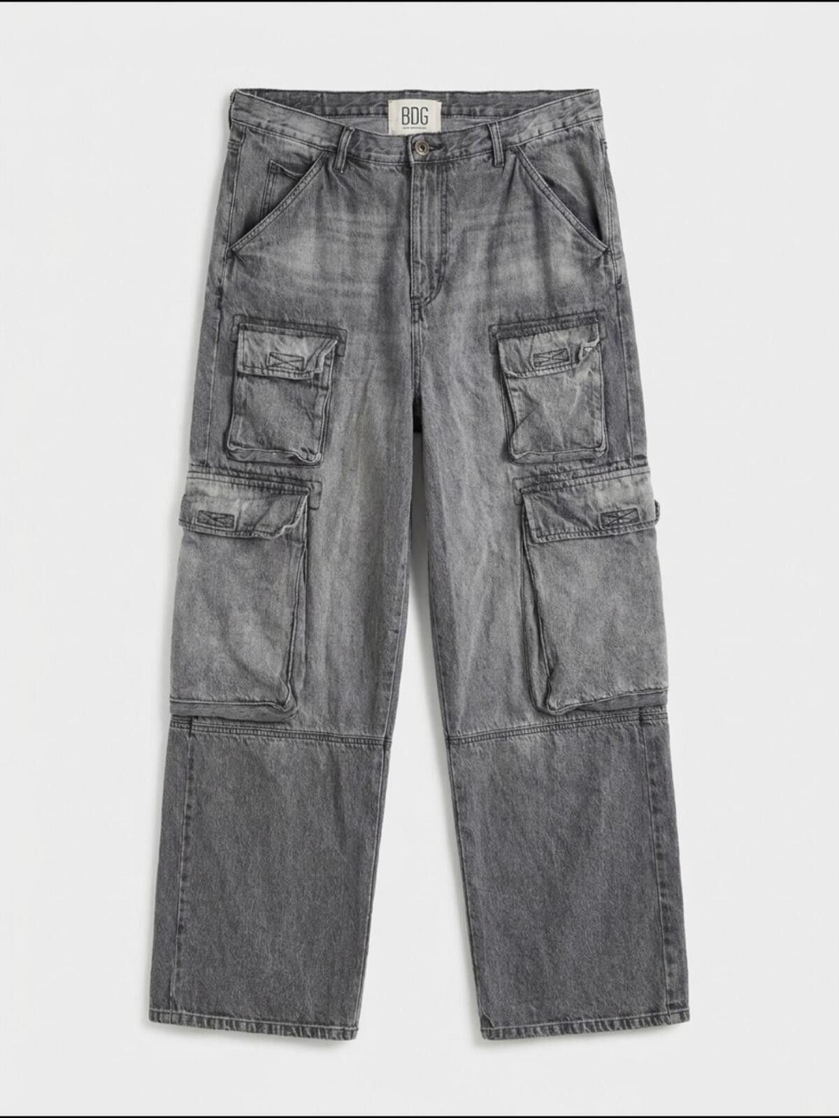 Bdg BDG Gray Washed Cargo Pants Size 38" / US 16 / IT 52 - 1 Thumbnail