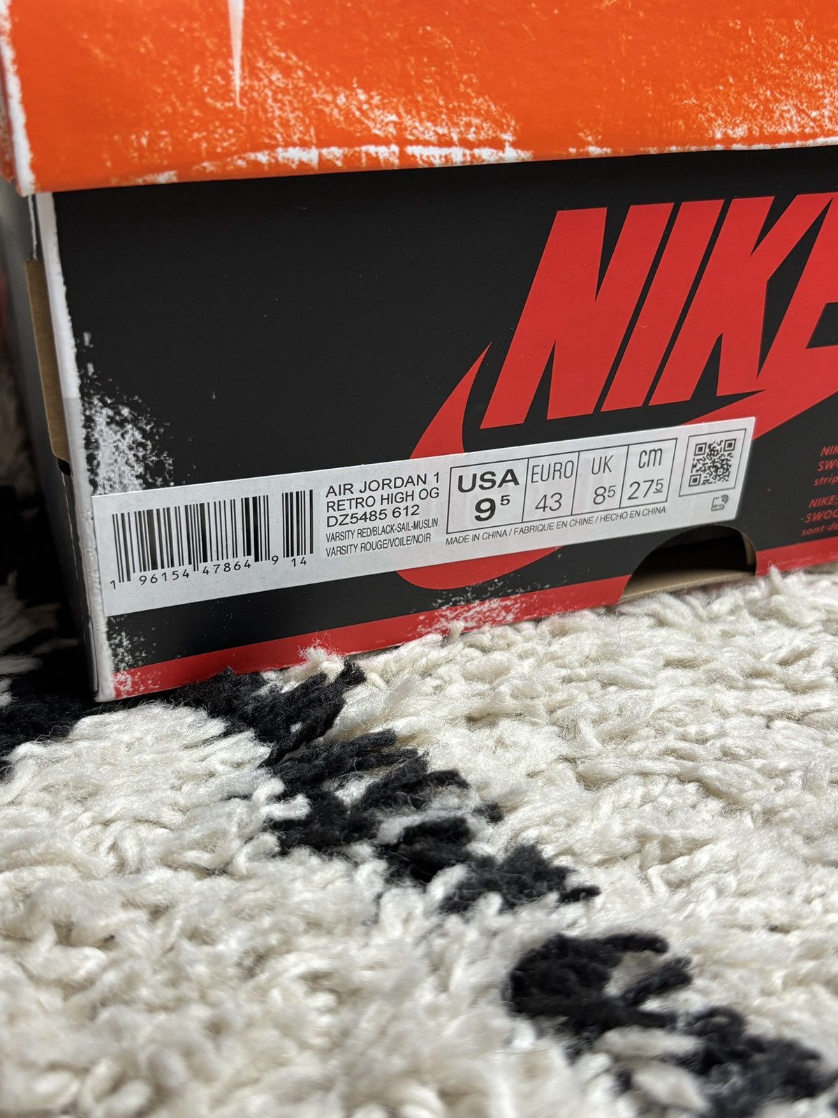 Jordan Brand Nike Air Jordan 1 Lost & Found Chicago Retro High Bulls Size US 9.5 / EU 42-43 - 14 Thumbnail