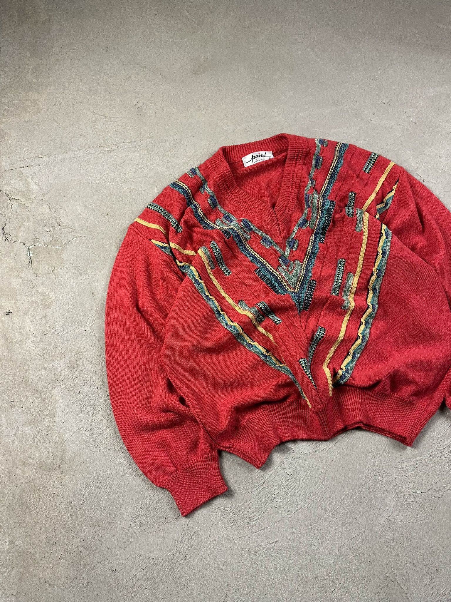 Vintage 80s Vintage Italian 3D Cable Oversized Boxy Sweater Size US M / EU 48-50 / 2 - 2 Thumbnail