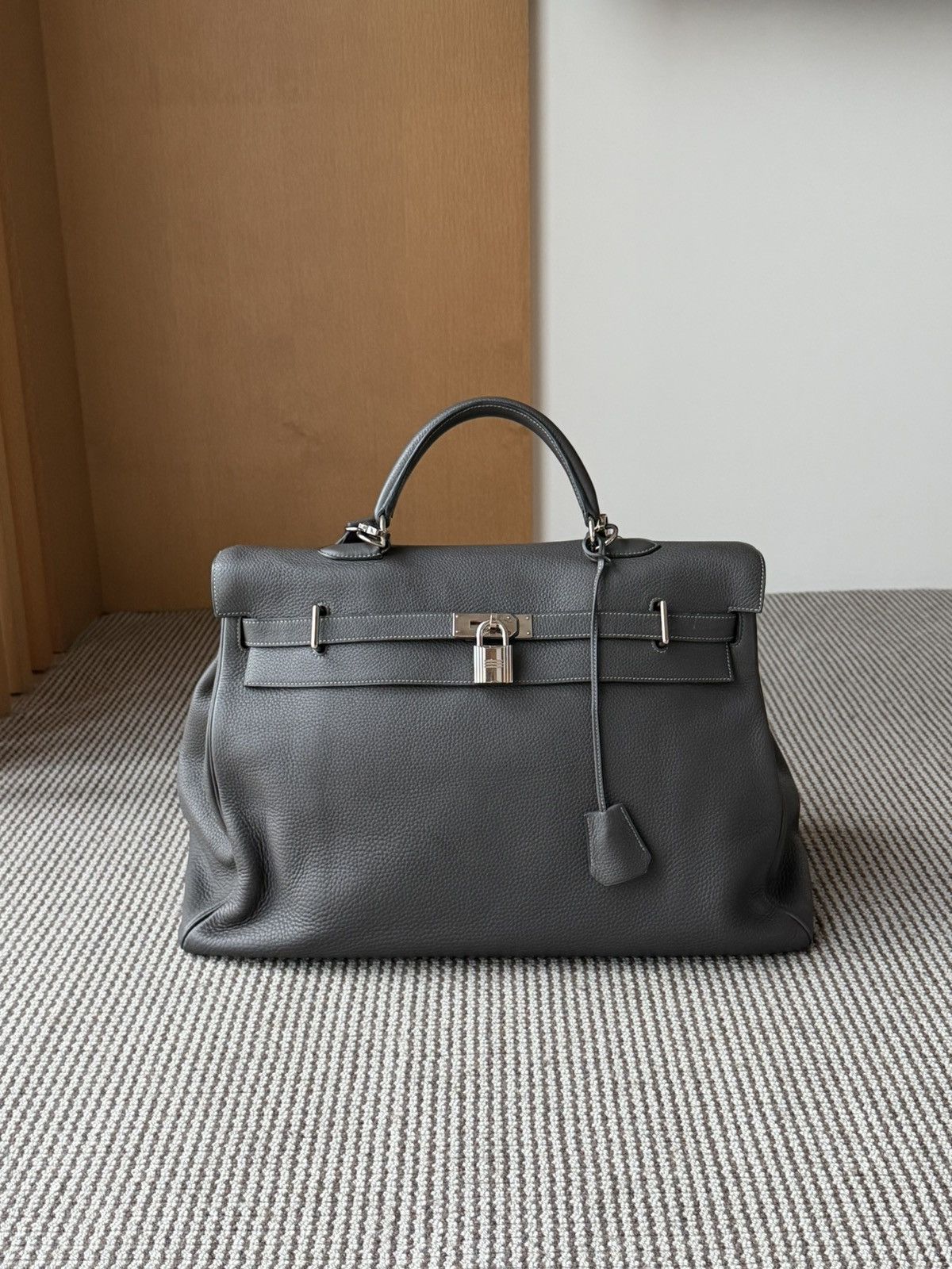 Hermes Hermes Kelly 50 Etain Silver Hardware Travel Bag Size ONE SIZE - 1 Thumbnail