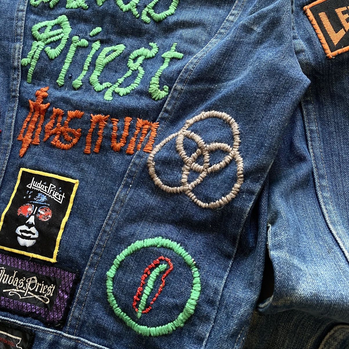 Band Tees × Vintage 80s Judas Priest Motörhead Wrangler Handmade Denim Jacket Size US S / EU 44-46 / 1 - 7 Thumbnail