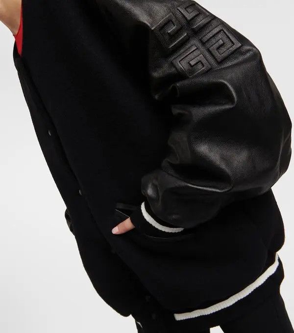 Givenchy o1srvl11e0125 Oversized Wool Blend Varsity Jacket in Black Size M / US 6-8 / IT 42-44 - 6 Thumbnail