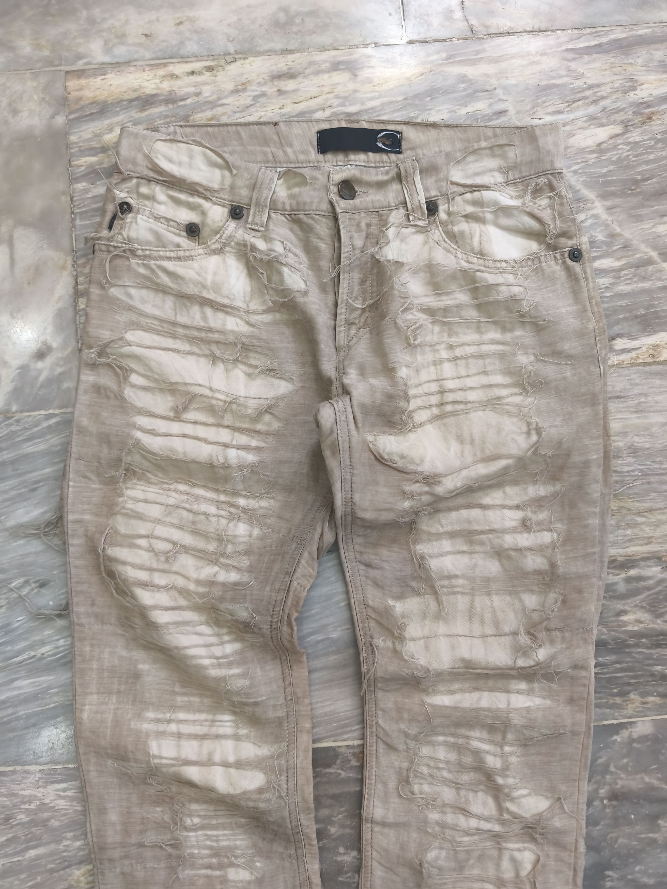 Just Cavalli JUST CAVALLI DISTRESSED DOUBLE LAYER DIE DYE JEANS 2000S Size US 31 - 2 Thumbnail
