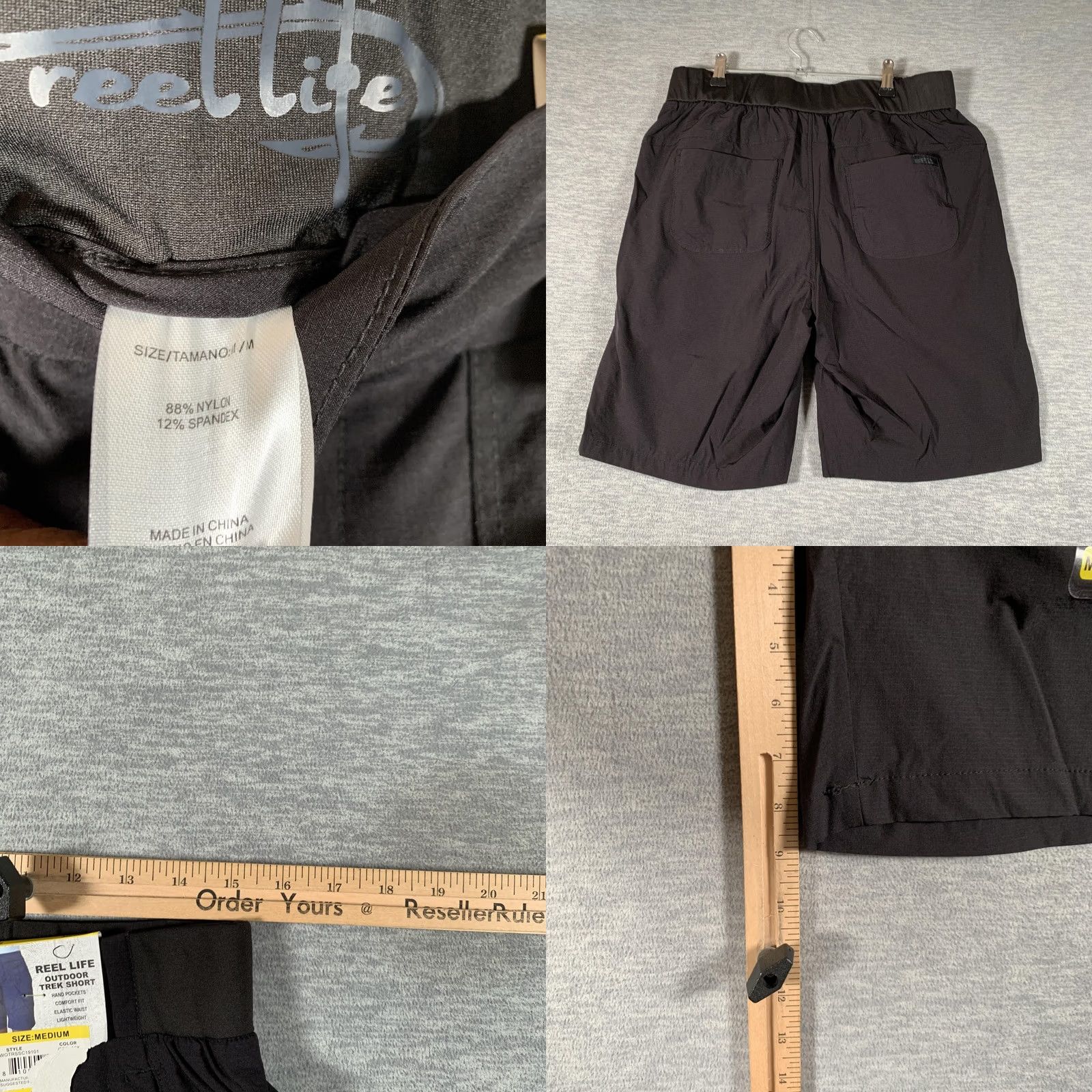 Alife Reel Life Outdoor Trek Shorts Mens Medium Black 8 Inch Inseam Fishing Hiking Size US 31 - 8 Thumbnail