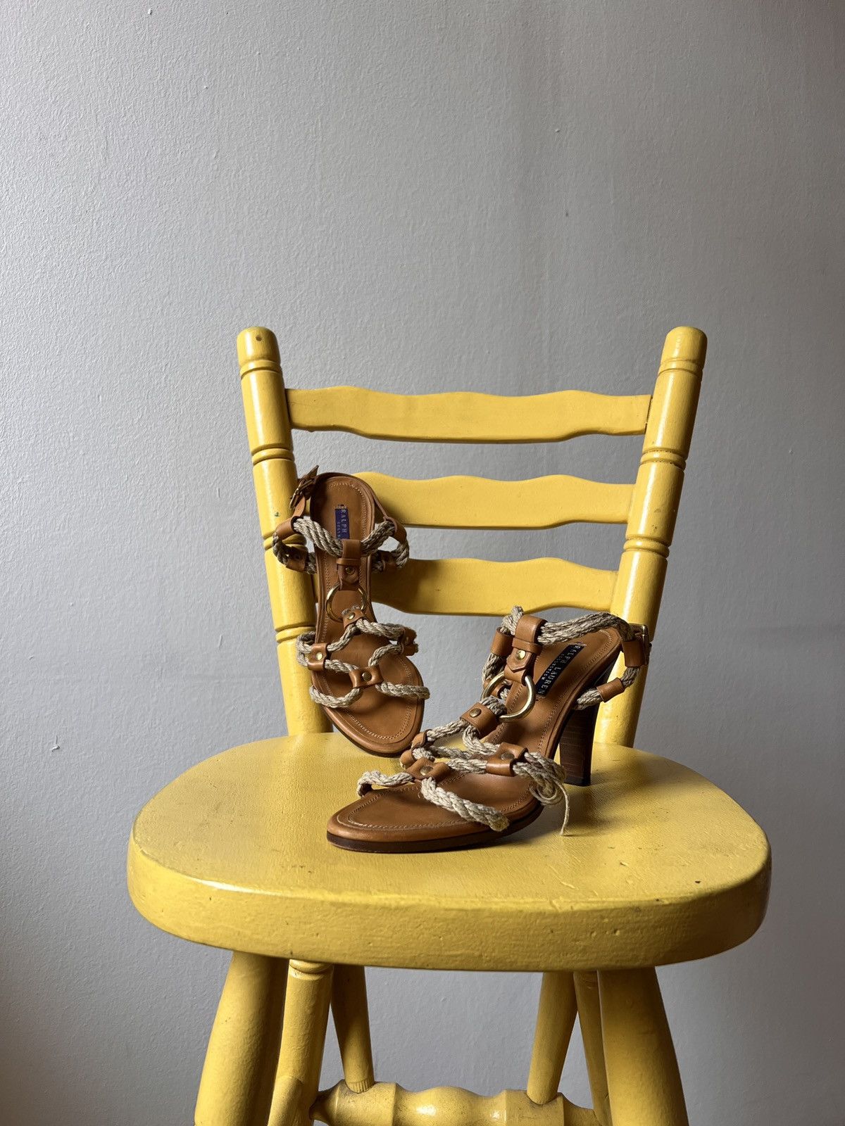 Ralph Lauren Purple Label Ralph Lauren Purple Label Heels Leather Rope Sandals Size US 8 / IT 38 - 1 Thumbnail