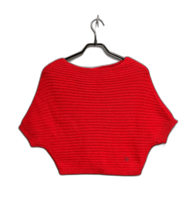 Dior Red Short Sleeve Knit Top with Logo Size XS / US 0-2 / IT 36-38 - 1 Thumbnail