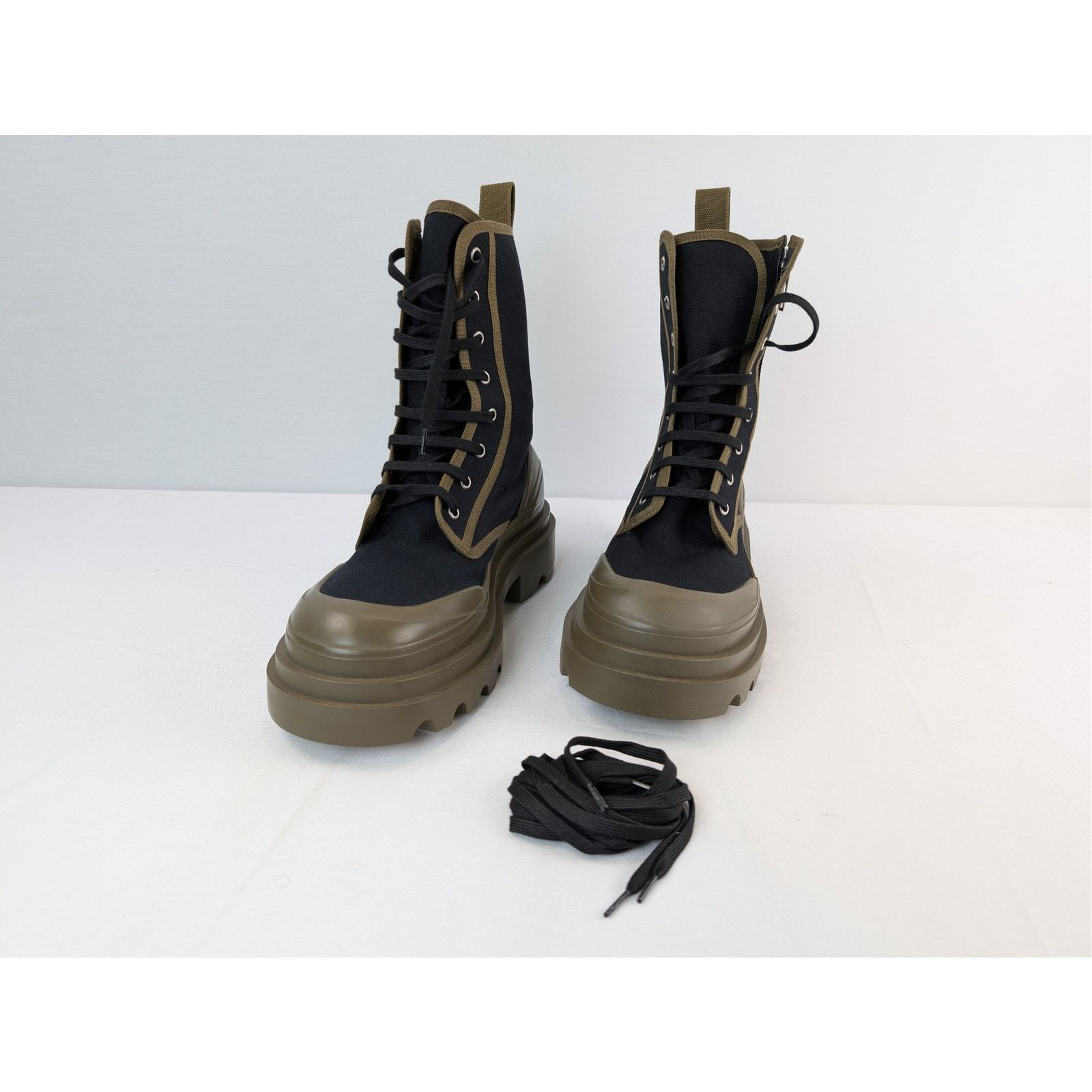 Bottega Veneta o1rshd1 Canvas Lace up Boots in Black Size US 10 / EU 43 - 8 Thumbnail