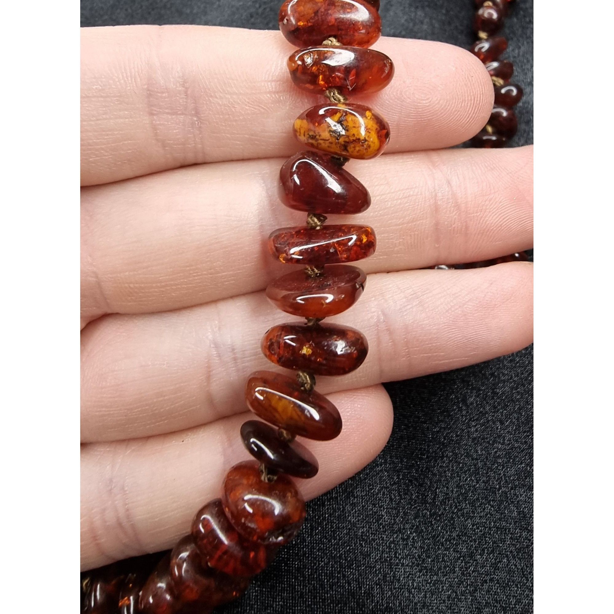 Vintage Vintage Natural Genuine Amber Necklace With Polished Irregul Size ONE SIZE - 5 Thumbnail