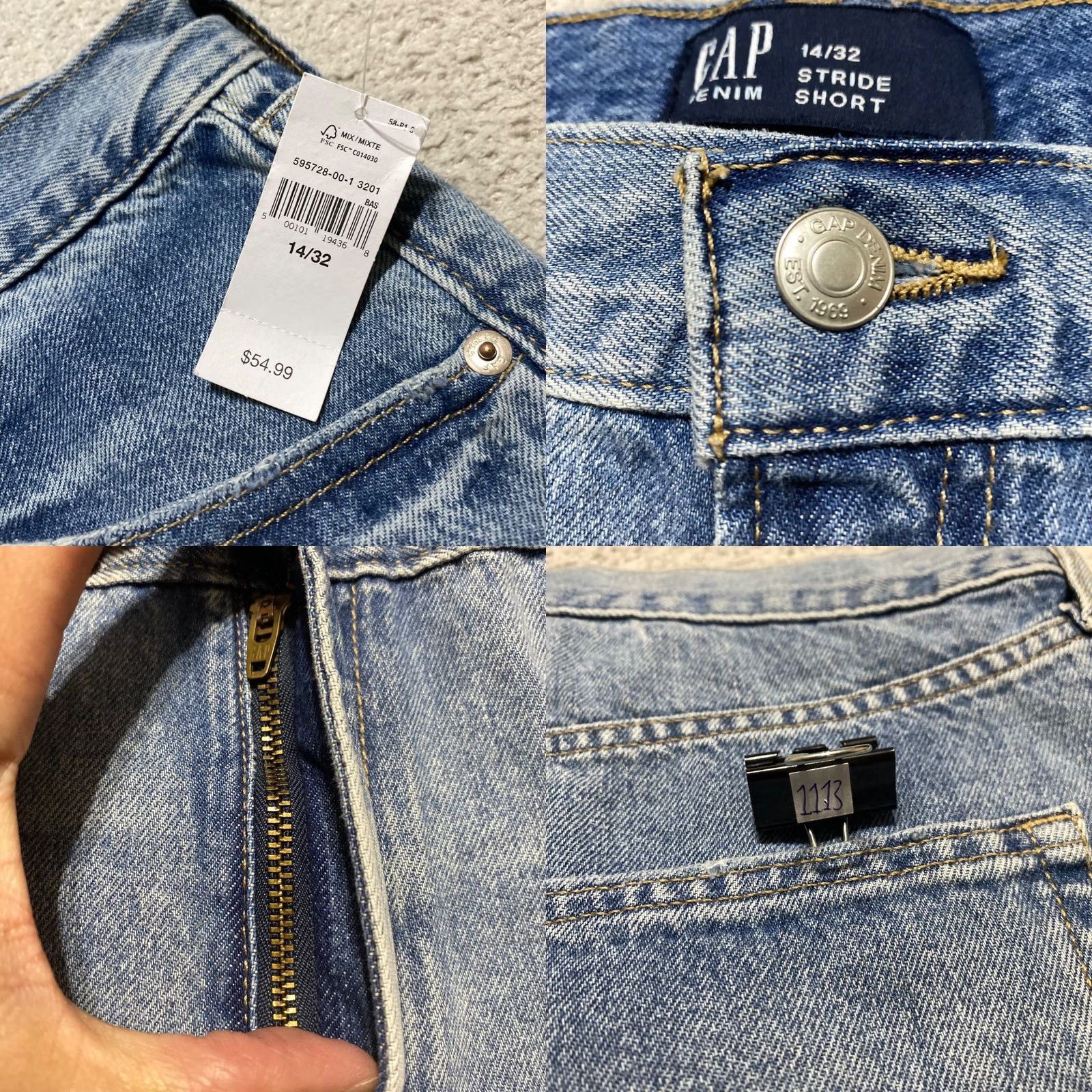 Gap NWT Gap Womens 14 Denim Cut-Off Shorts Blue Medium Wash Inseam 4" 5-Pocket Front Flat Front Stretch Logo Button Casual Summer Spring Fall Womens Size 36" / US 14 / IT 50 - 8 Thumbnail