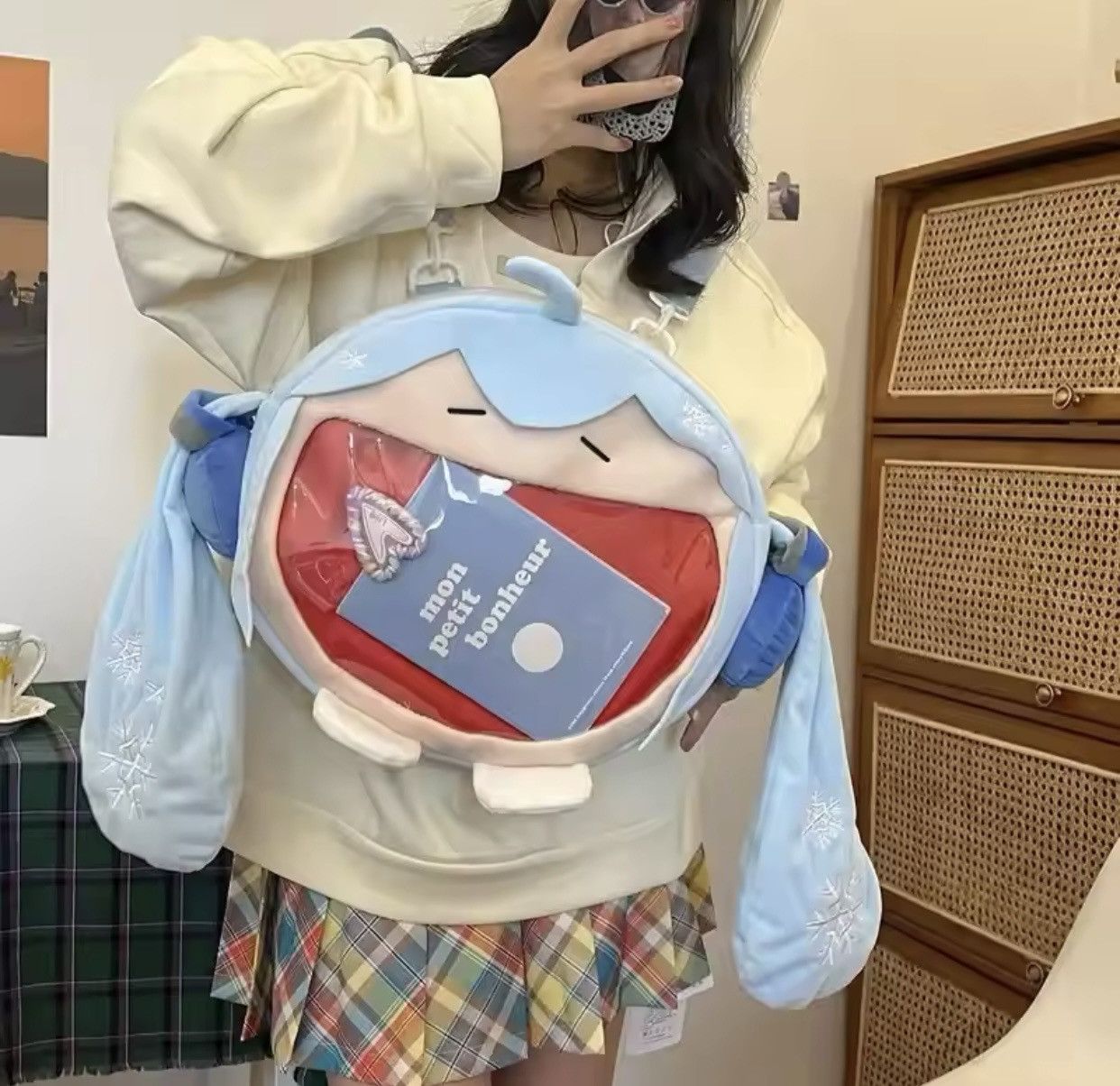 Japanese Brand Kawaii Packet Cute Anime Girl Plush Backpack Size ONE SIZE - 1 Thumbnail