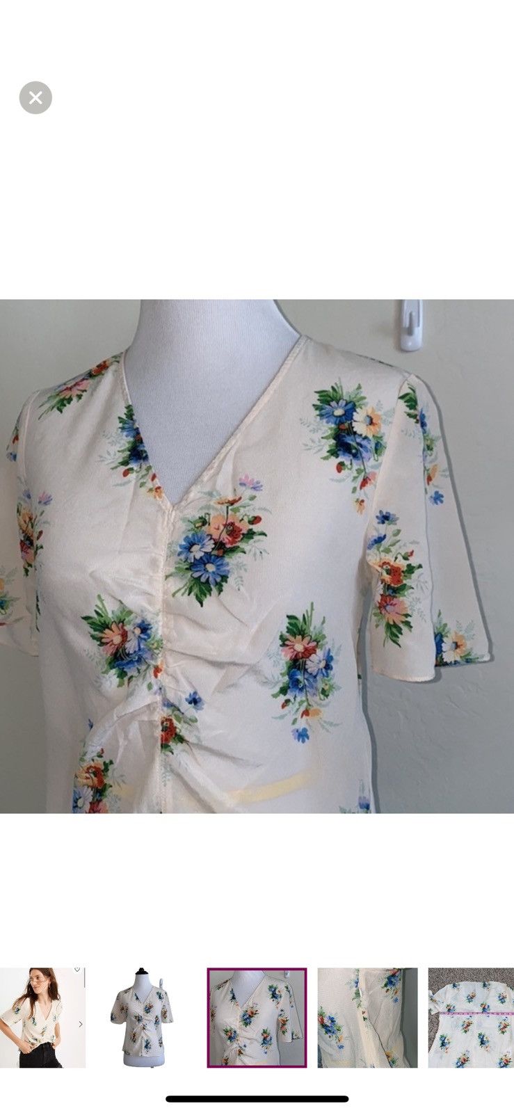 Madewell Madewell silk shirred front top in classic corsage Size XXS / US 00 / IT 34 - 5 Thumbnail