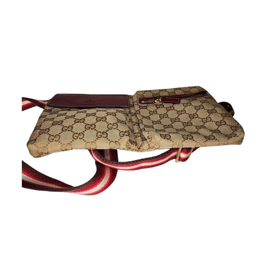Gucci Gucci Pre-Owned GG Canvas & Leather Double Pocket Belt Bag Size ONE SIZE - 11 Thumbnail