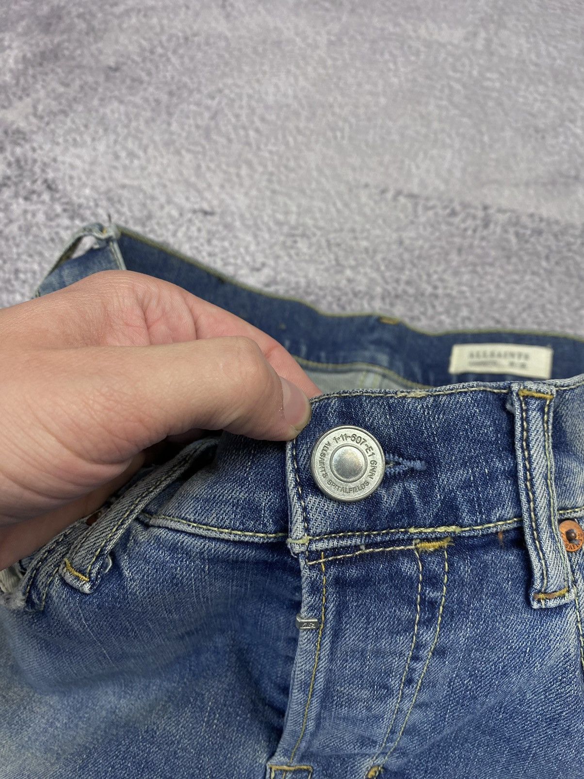 Allsaints AllSaints Dak Cigarette Blue Distressed Jeans Size US 30 / EU 46 - 6 Thumbnail