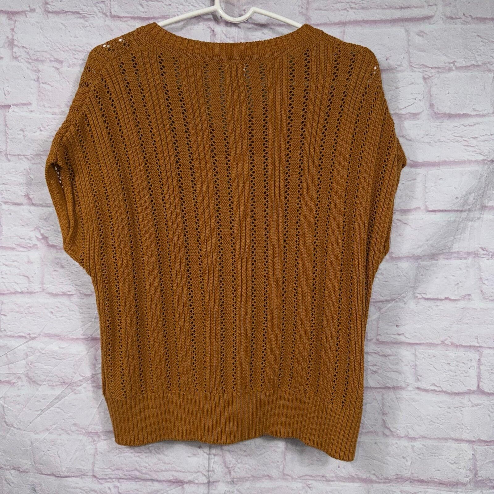 Jones New York Joie Rust Orange Knit Sweater Womens Medium V Neck Pullover Size M / US 6-8 / IT 42-44 - 8 Thumbnail