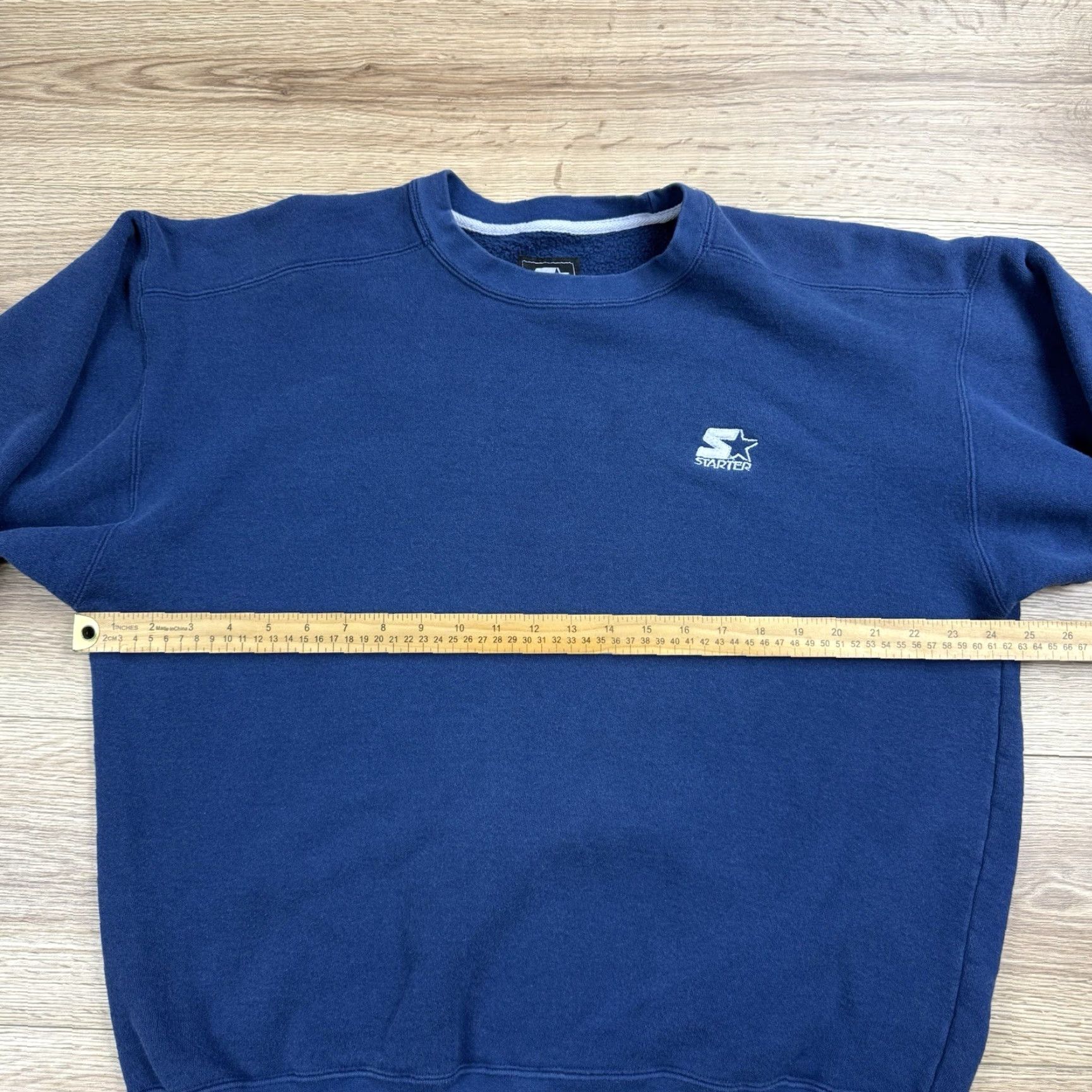 Vintage VINTAGE Starter 90s Embroidered Crewneck Sweatshirt - XL Men Blue Cotton Blend Pullover, Logo, Lightweight, Regular Fit, Made In USA Size US XL / EU 56 / 4 - 6 Thumbnail