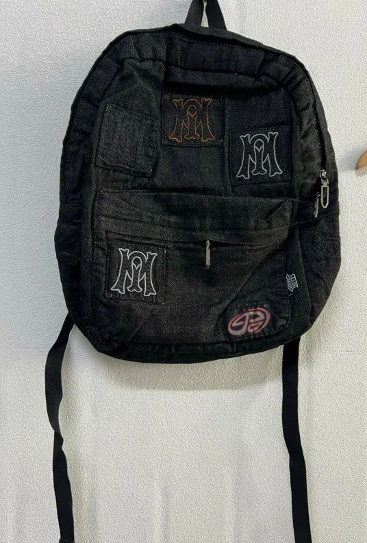 The Unbranded Brand Letter Embroidery Patchwork Design Backpack Size ONE SIZE - 3 Thumbnail