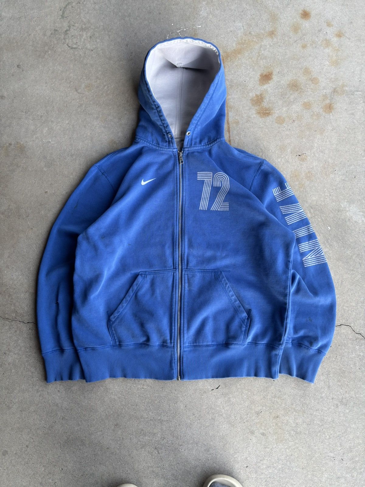 Nike Vintage Early 2000s Nike Cortiez Style Boxy Blue Zip Hoodie Size US XL / EU 56 / 4 - 1 Thumbnail