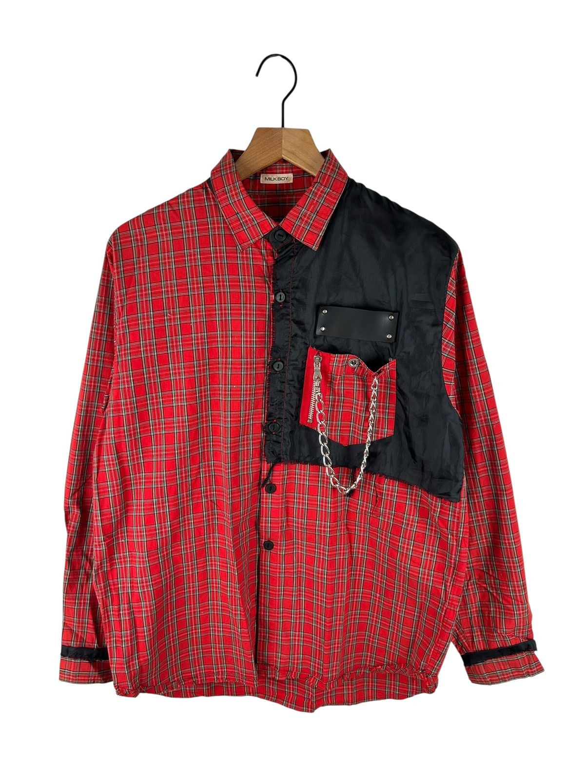 Japanese Brand Milk Boy Chain Plaid Shirt Size US M / EU 48-50 / 2 - 1 Thumbnail