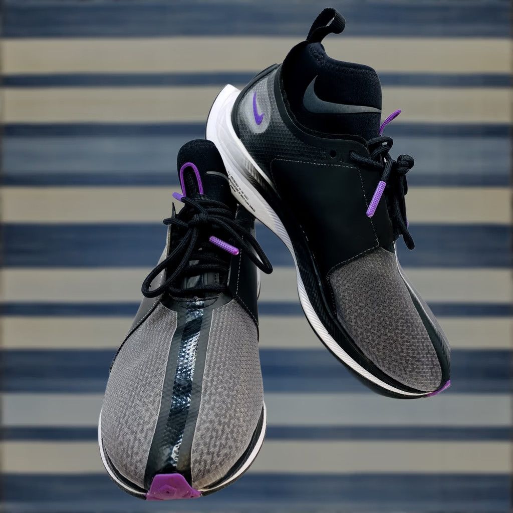 Nike Nike Zoom Pegasus Turbo Running Shoes Womens 7.5 US 5.5 US Black/Bright Violet-White AR4347-001 Size US 5 / IT 35 - 1 Thumbnail