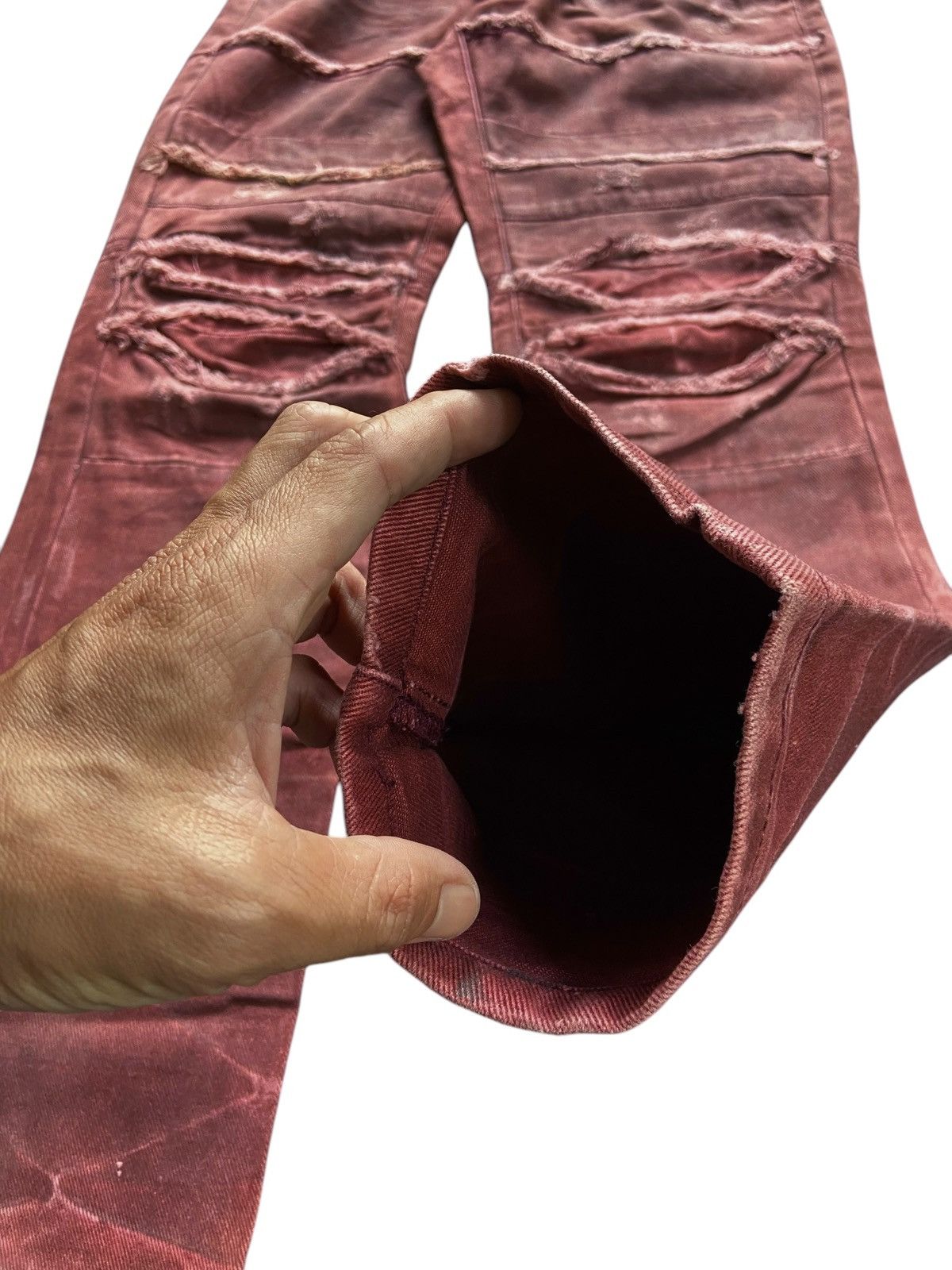semanticdesign SEMANTIC DESIGN DISTRESSED PUNK STREET RED DENIM Size US 30 / EU 46 - 9 Thumbnail