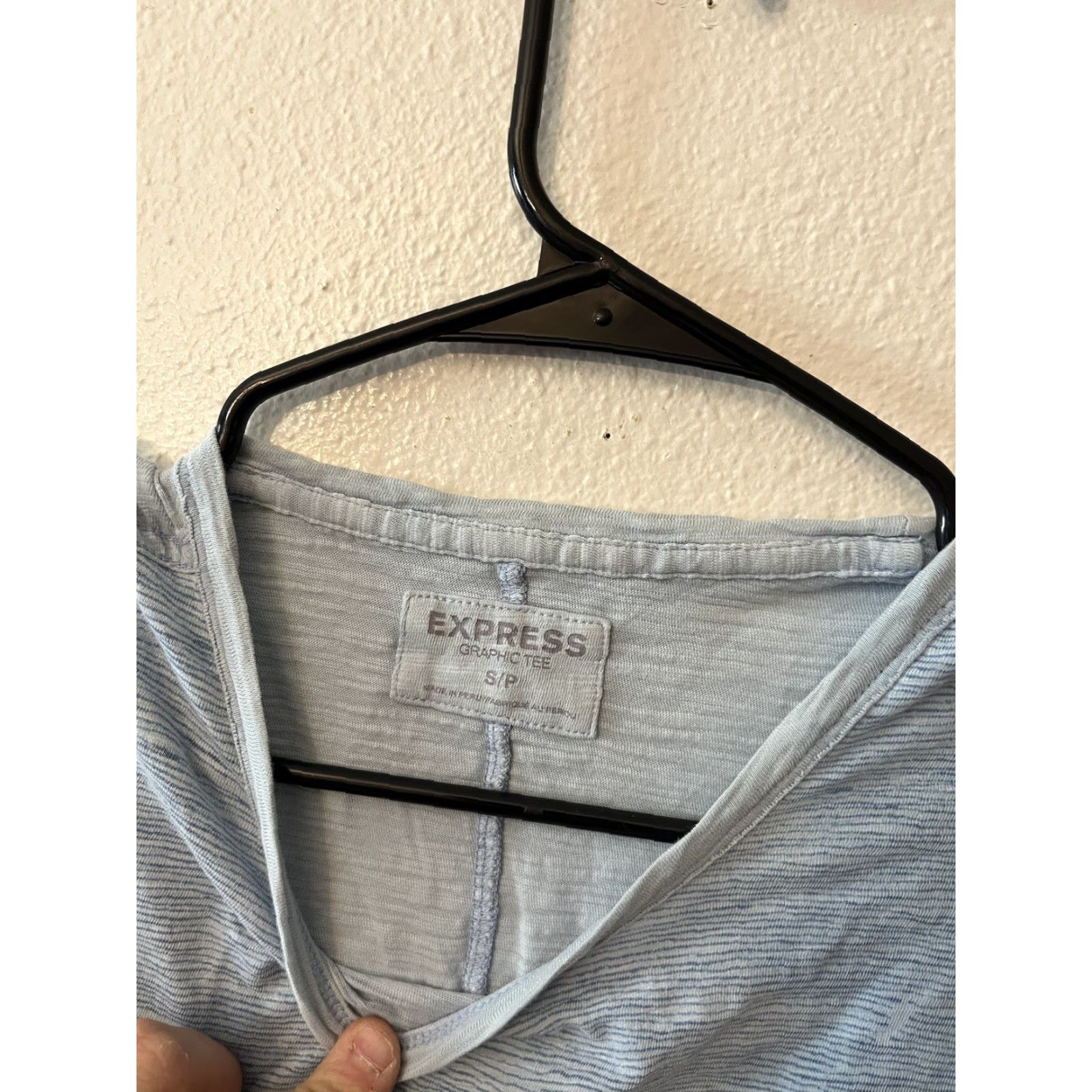 Express VINTAGE Express Logo Graphic T-Shirt Men Small Blue Cotton Crew Neck Slim Fit Size US S / EU 44-46 / 1 - 3 Thumbnail