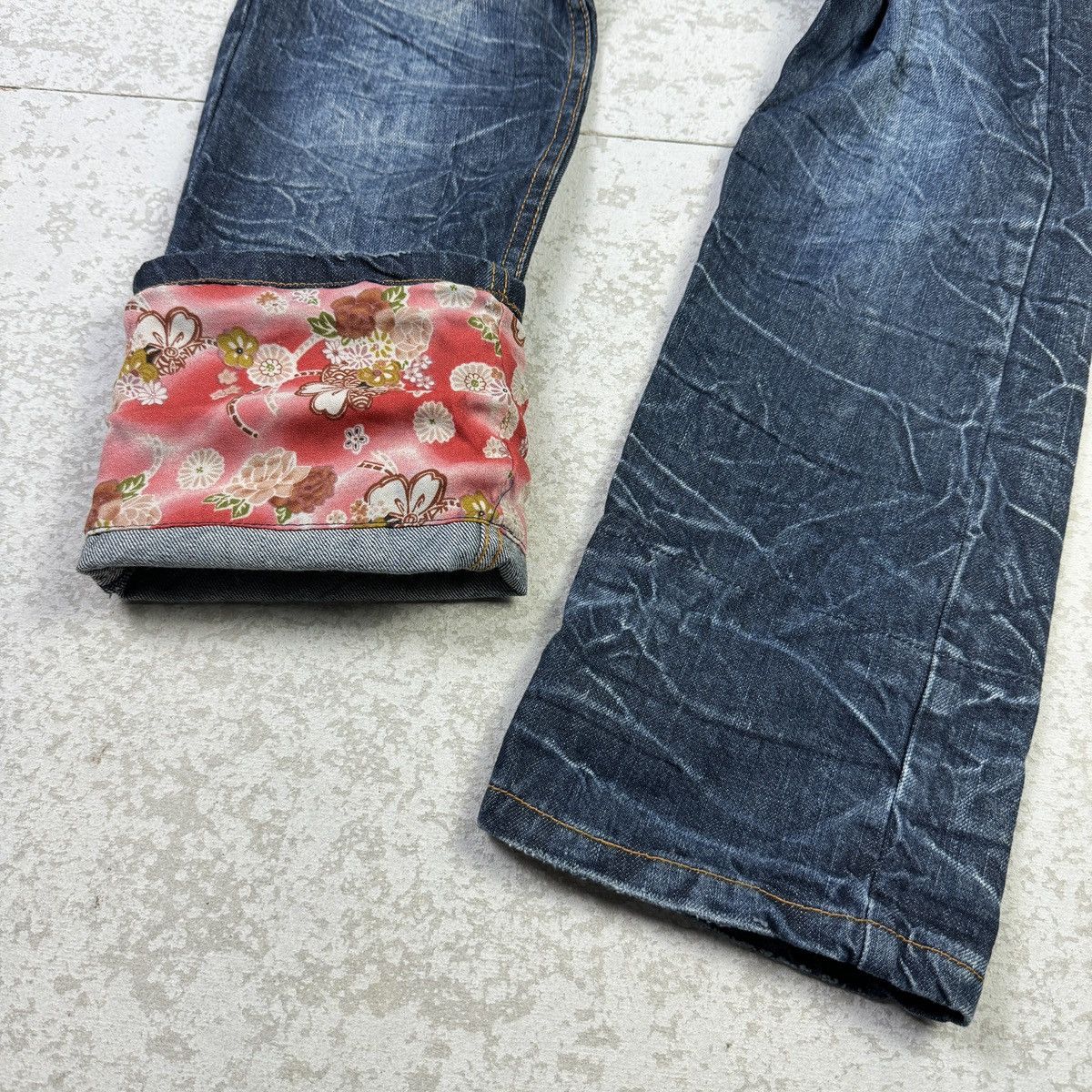 14th Addiction × If Six Was Nine × Japanese Brand Nylaus Distressed Double Waist Jeans Size US 30 / EU 46 - 10 Thumbnail