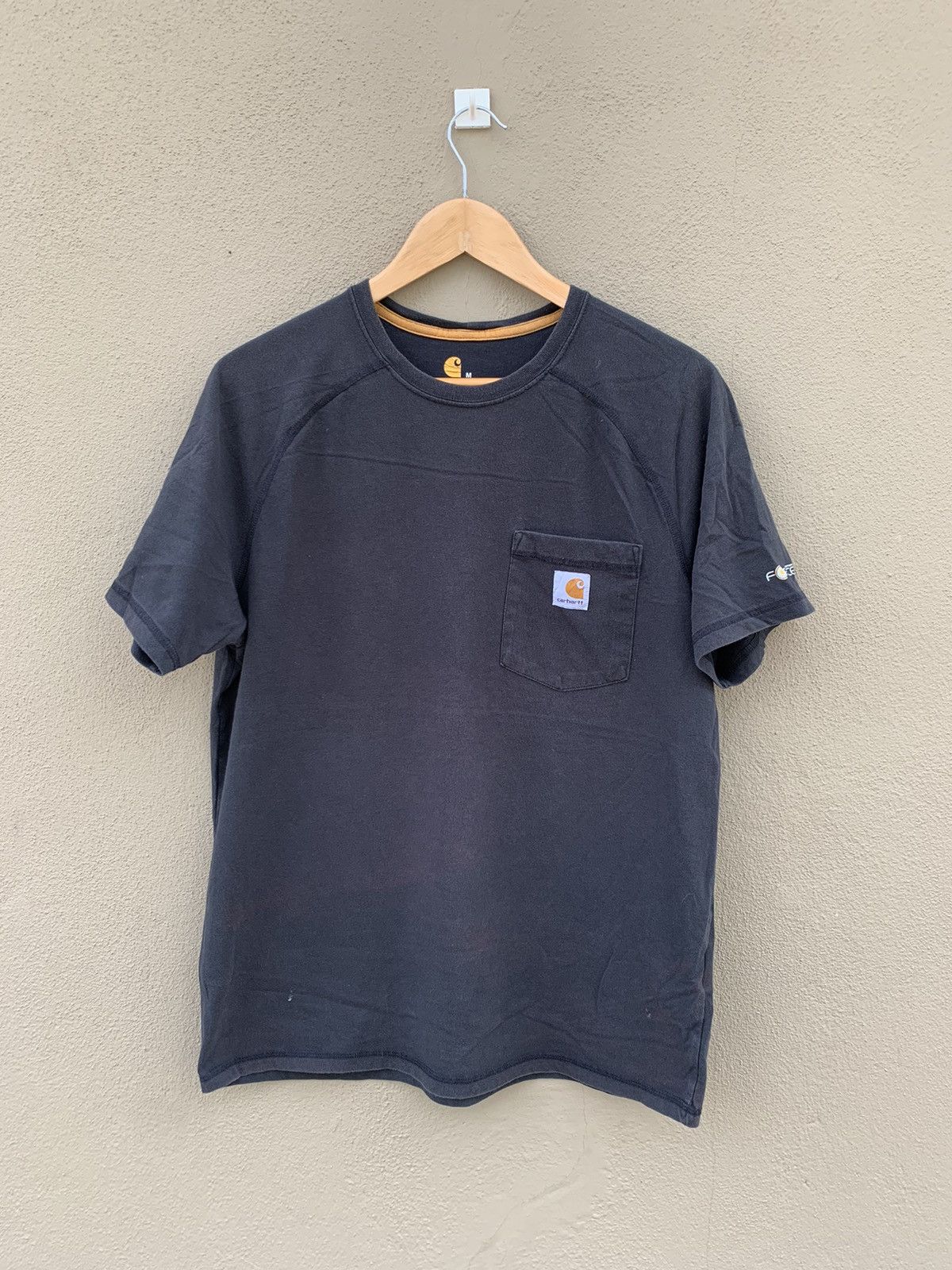 Carhartt Y2K Thrashed Faded Carhartt Faded Black Pocket Tshirt Size US M / EU 48-50 / 2 - 1 Thumbnail