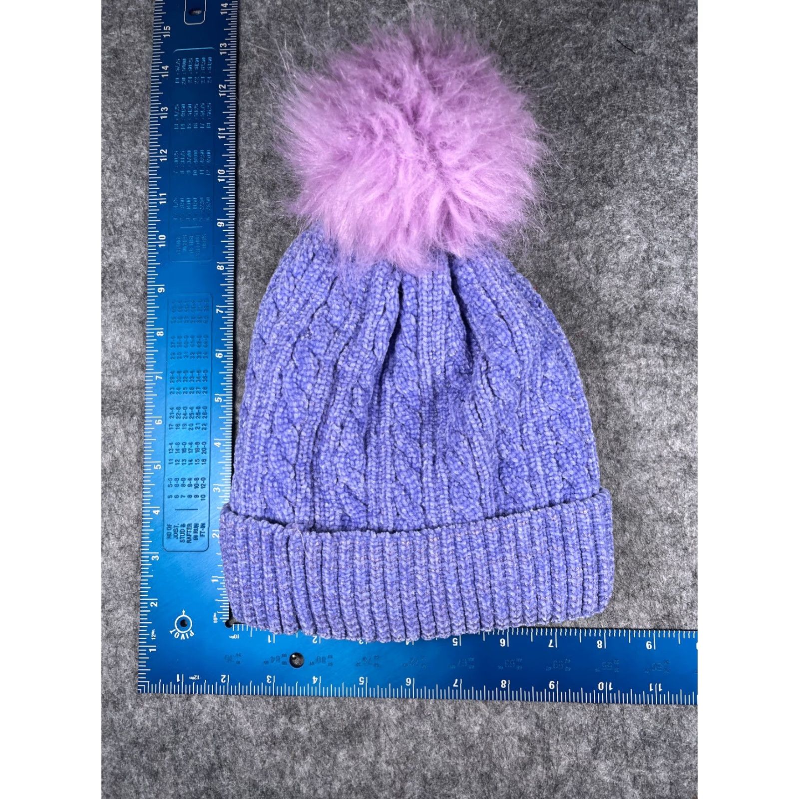 Vintage Page One Beanie Toque Women One Size Purple Cable Knit Nylon Polyester Ski Size ONE SIZE - 5 Thumbnail