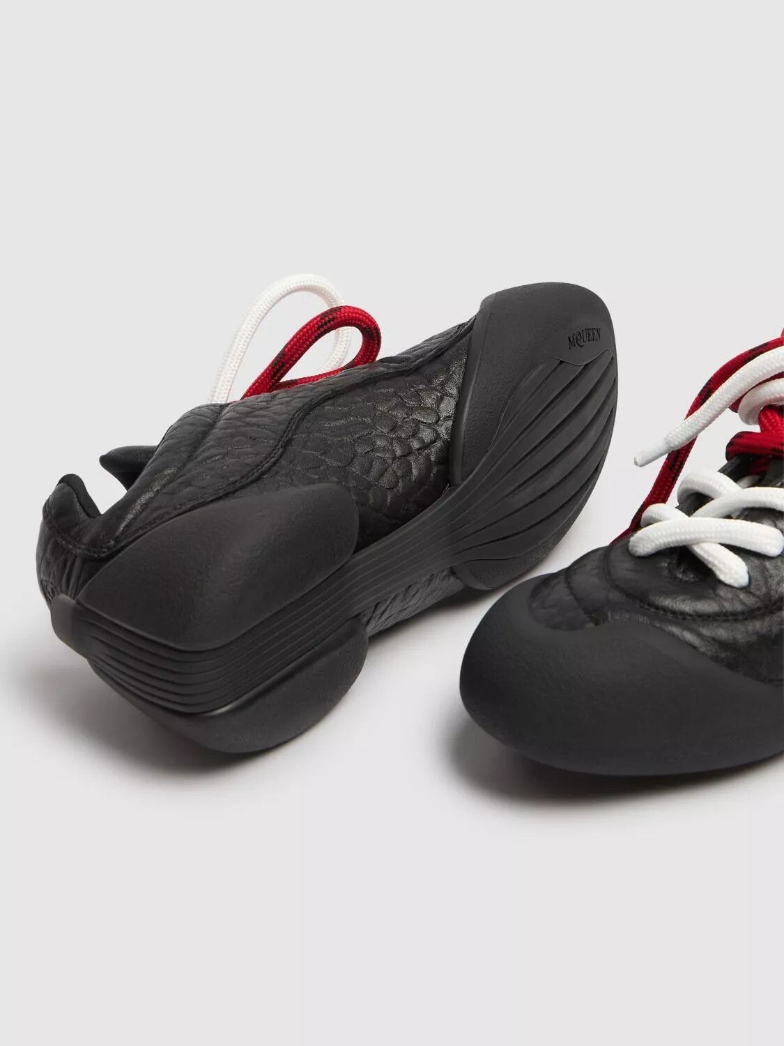 Alexander McQueen ALEXANDER MCQUEEN Flexion Men's Black Leather Sneakers Size US 5.5 / EU 38 - 4 Thumbnail