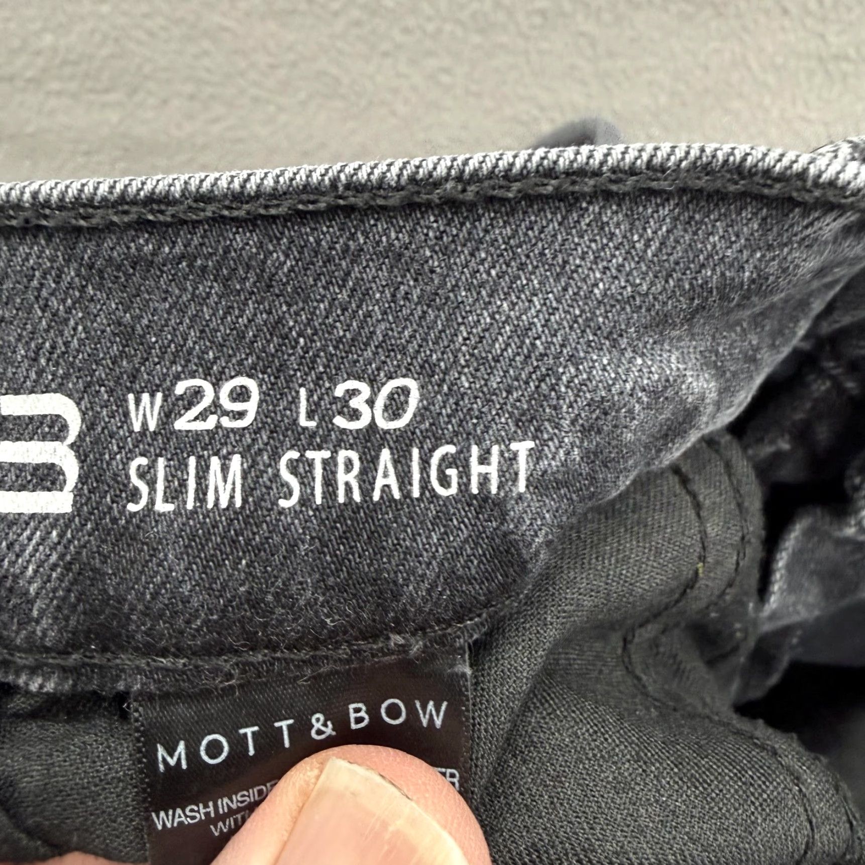 Mott & Bow Mott & Bow Jeans Mens 29x30 Gray Wash Slim Straight Stretch Denim Honduras Size US 29 - 4 Thumbnail