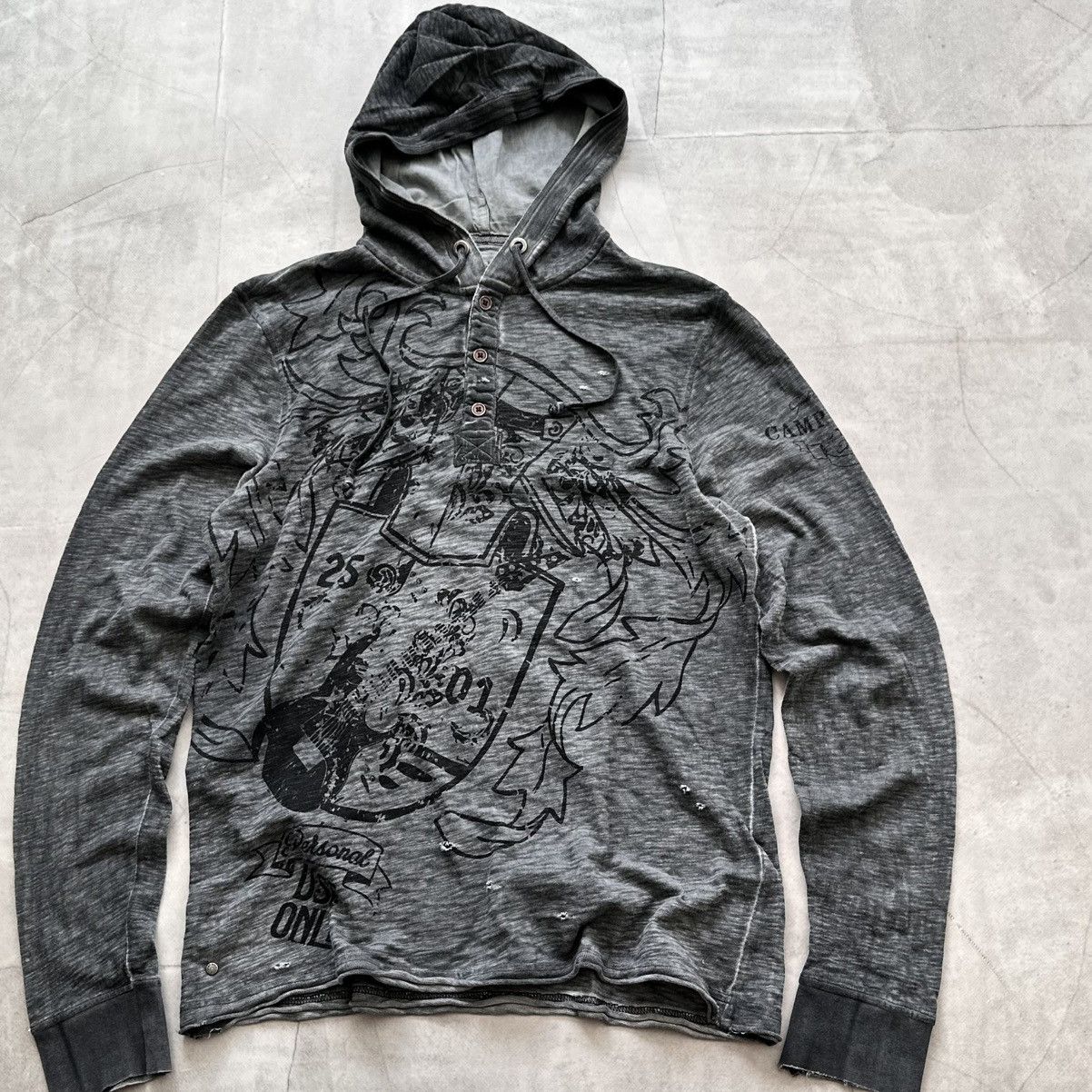 Hysteric Glamour Y2K Tribal Distressed Long Sleeve Hoodie Number Nine Style Size US L / EU 52-54 / 3 - 2 Thumbnail