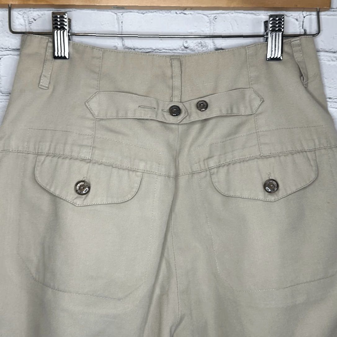 Vintage VINTAGE OBR Womens High Waisted Pleated Front Khaki Shorts size 6 Chino Tan Ladies Medium? Size 28" / US 6 / IT 42 - 3 Thumbnail