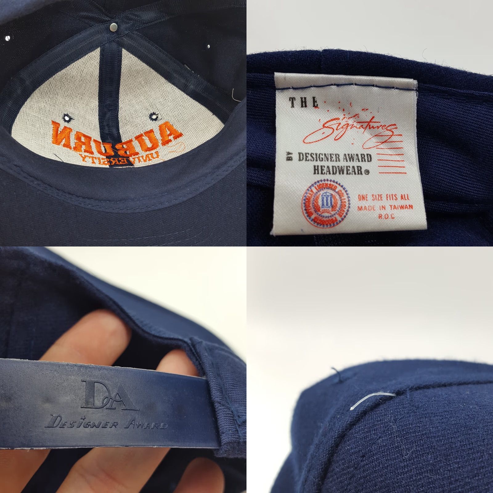 NCAA VINTAGE Auburn University Tigers NCAA Snapback Hat Baseball Cap 90s Adjustable Blue Mens Size ONE SIZE - 8 Thumbnail