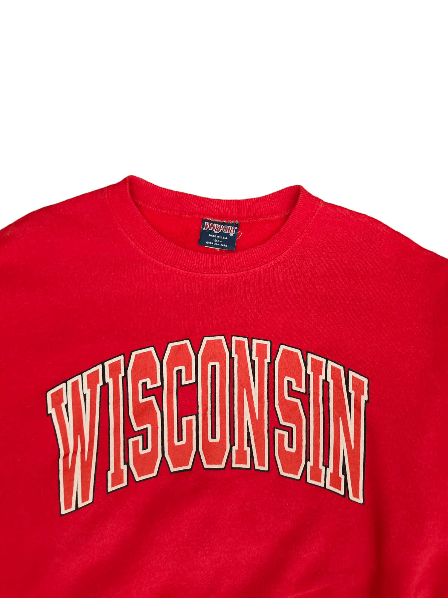 Jansport 1990s Jansport Wisconsin University Cropped Sweatshirt Size US XL / EU 56 / 4 - 3 Thumbnail