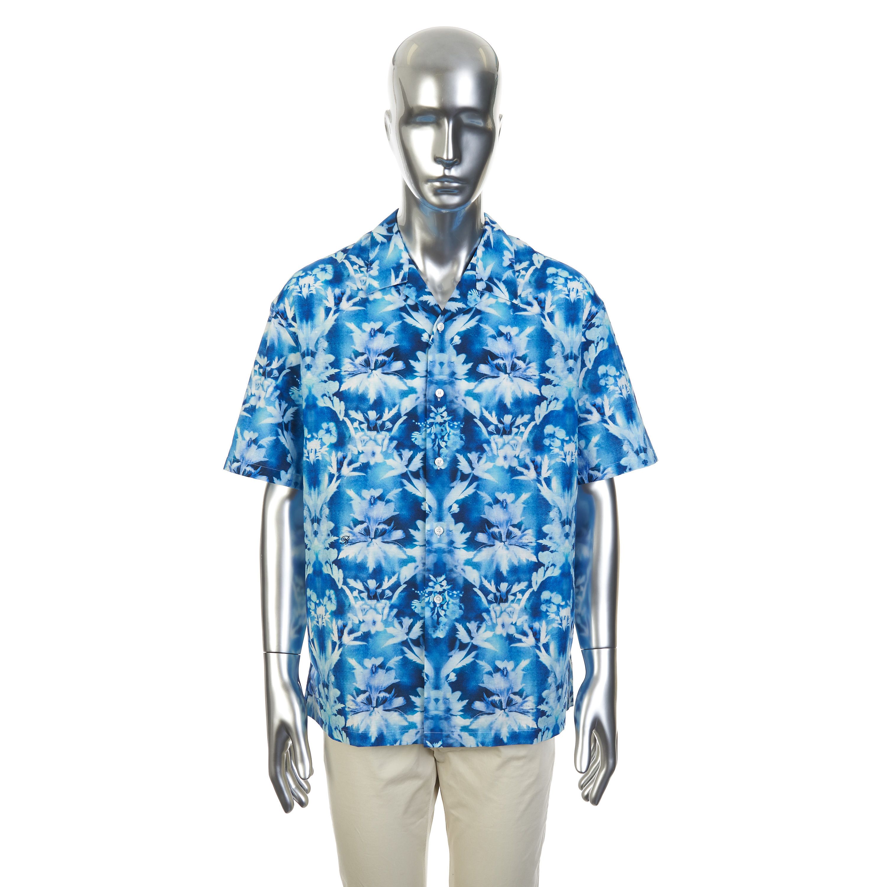 Berluti Hawaiian Shirt With Floral Print & Shortsleeves Size 43 Size US L / EU 52-54 / 3 - 2 Thumbnail