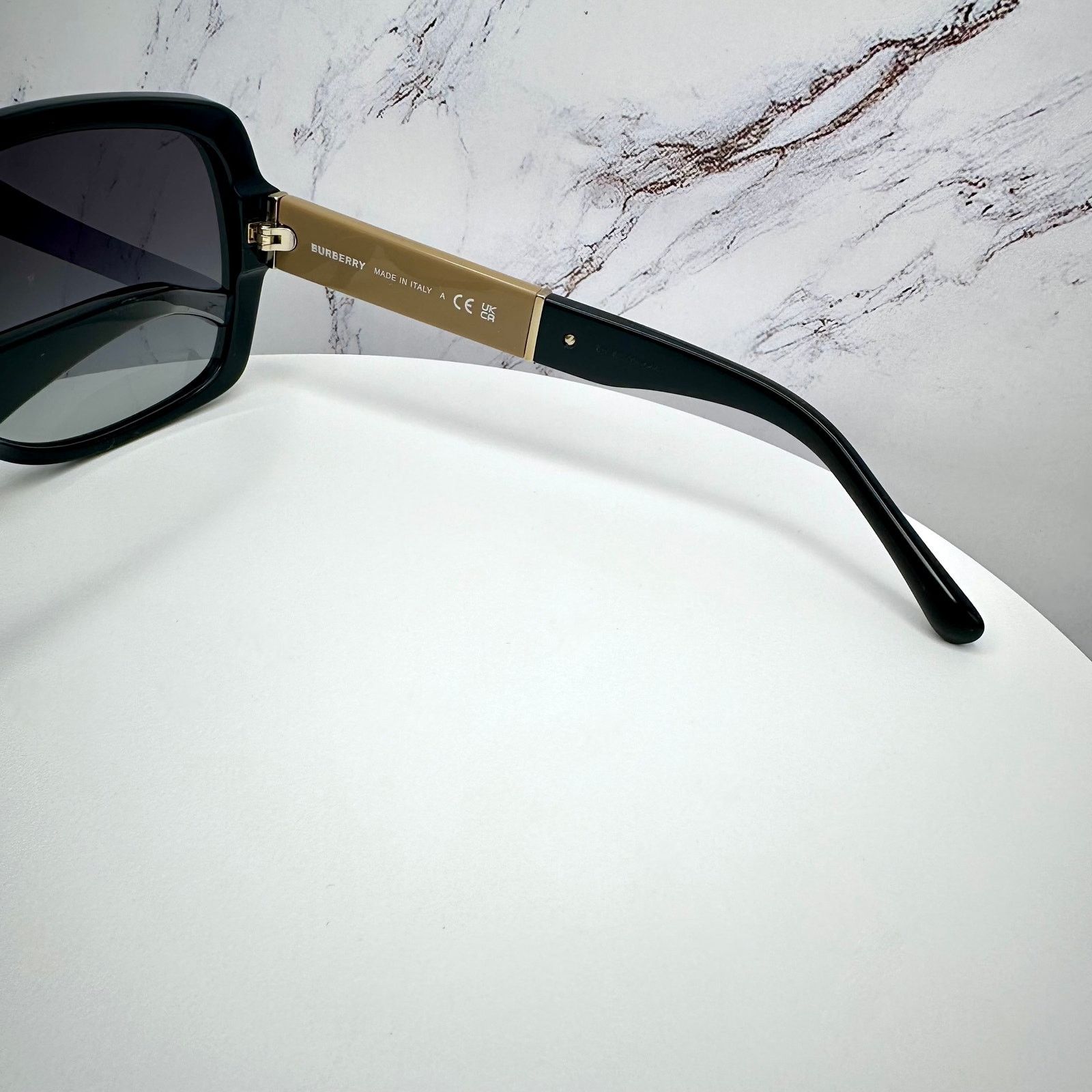 Burberry New Burberry Sunglasses Black Square Frames Checkered Arms Size ONE SIZE - 11 Thumbnail