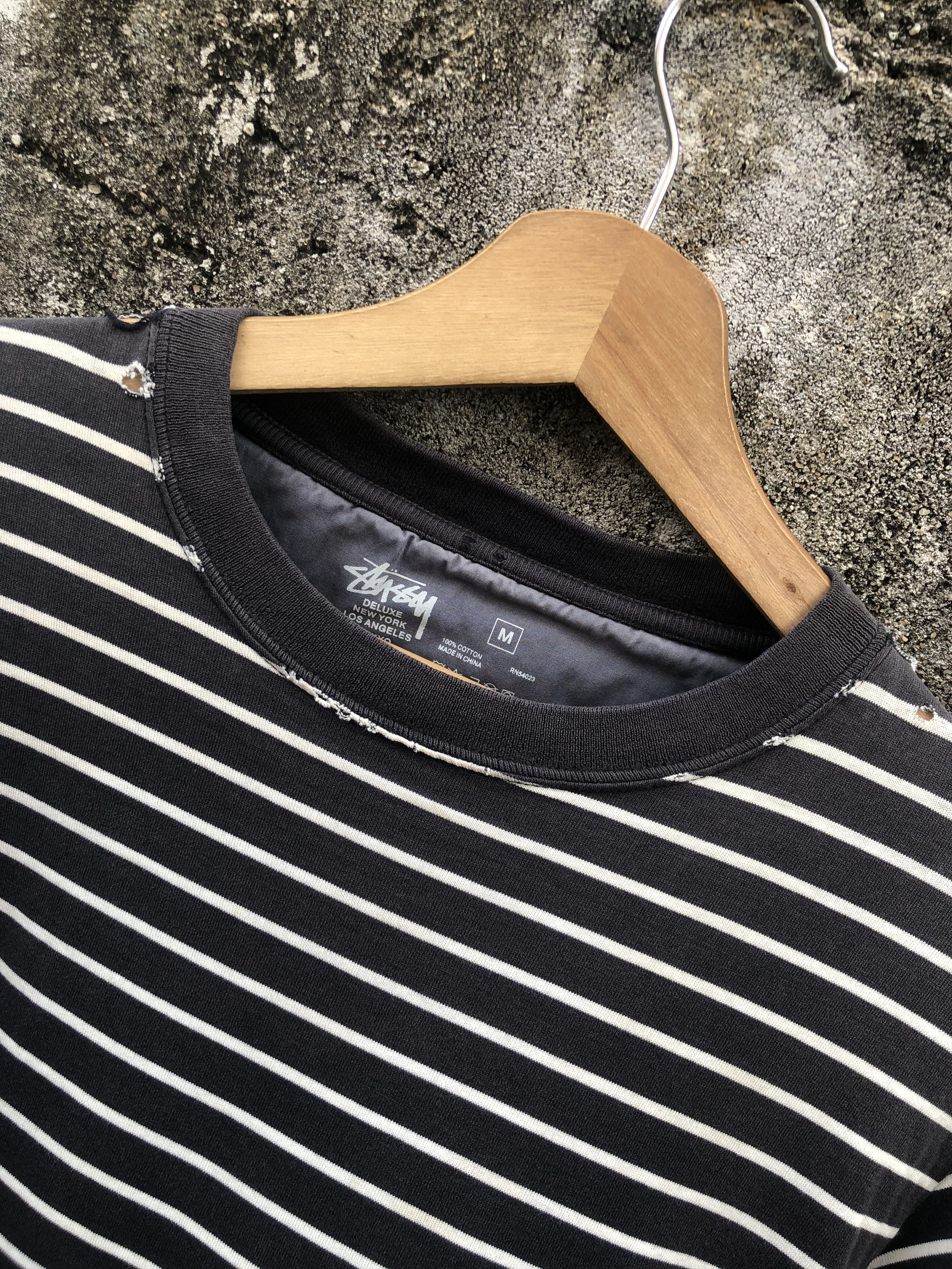 Stussy Stussy Striped LongSleeve Tee Distressed Size US M / EU 48-50 / 2 - 5 Thumbnail