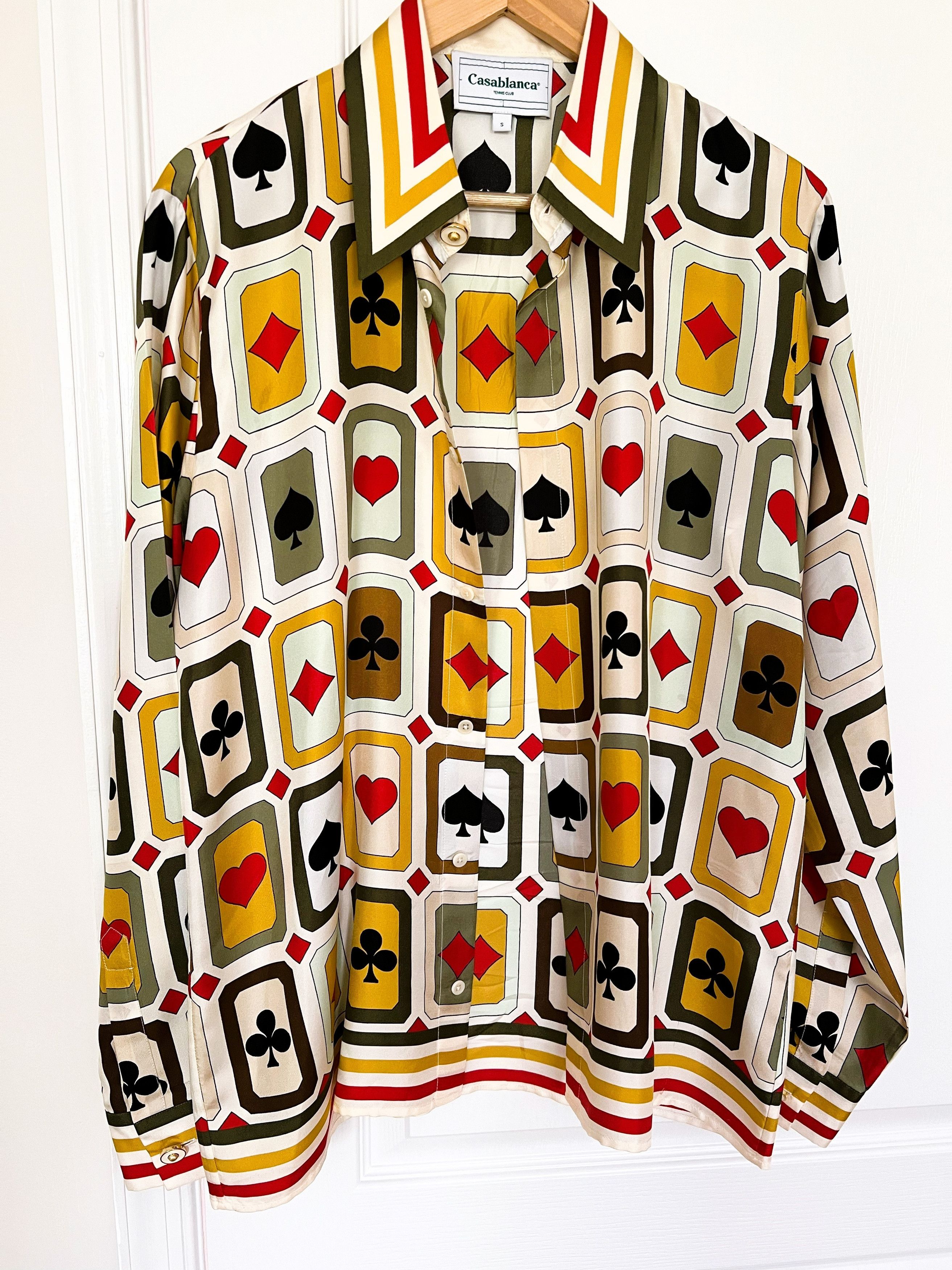 Casablanca Ace Diamond Cards Silk-Twill Shirt Size US S / EU 44-46 / 1 - 2 Thumbnail