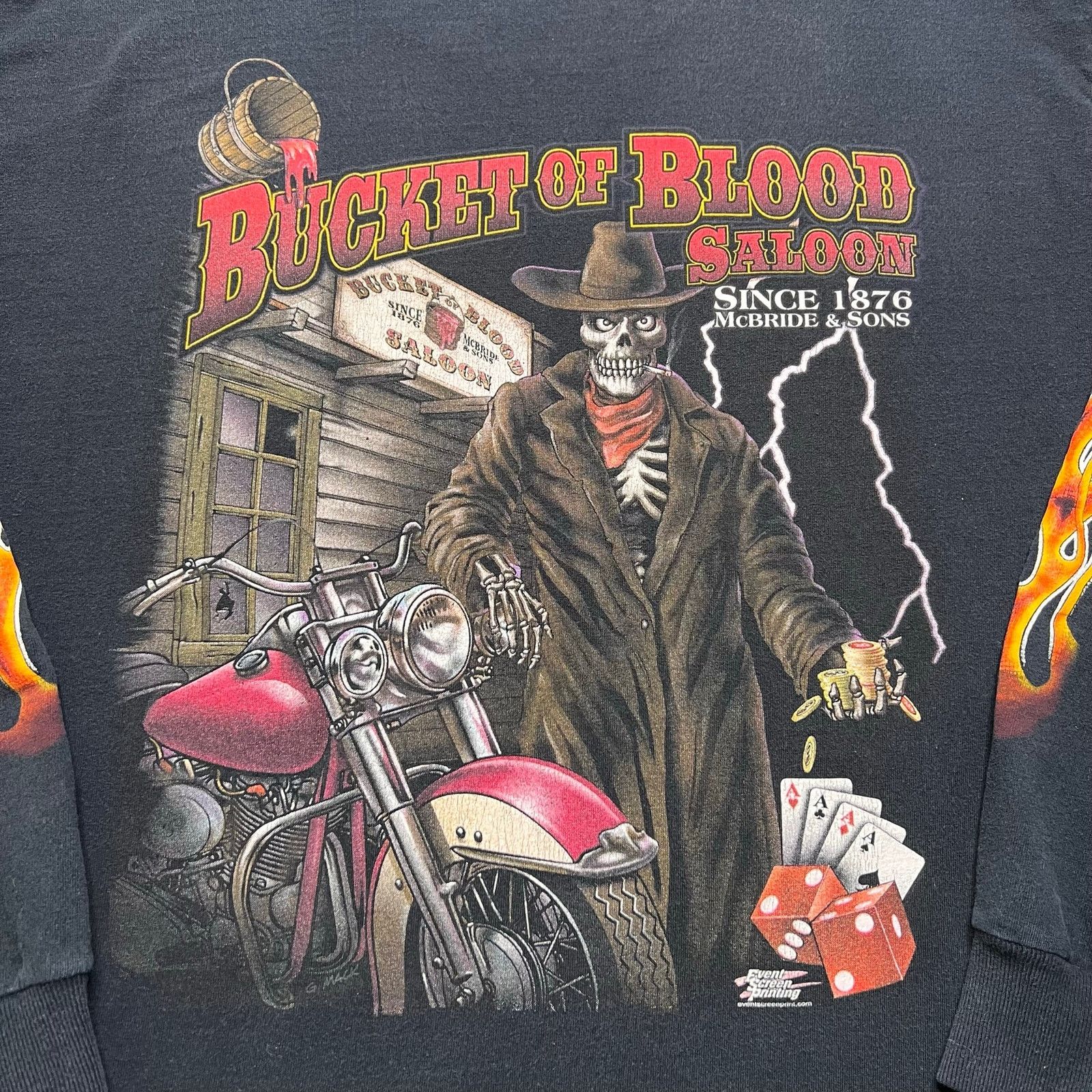 Fruit Of The Loom Vintage Bucket Of Blood Saloon Virginia City NV T Shirt XL Size US XL / EU 56 / 4 - 7 Thumbnail