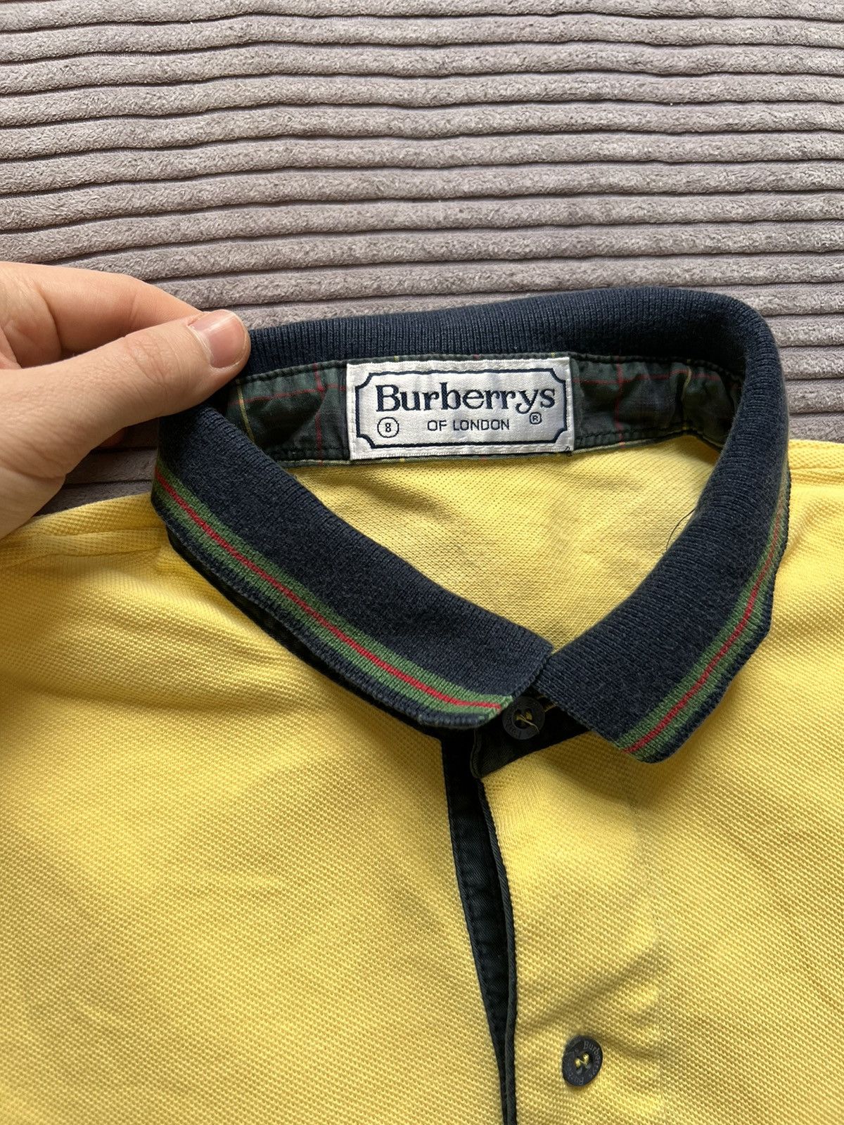 Burberry Vintage 80s Burberrys Vintage Yellow Polo Shirt XL Hype Size US XL / EU 56 / 4 - 4 Thumbnail