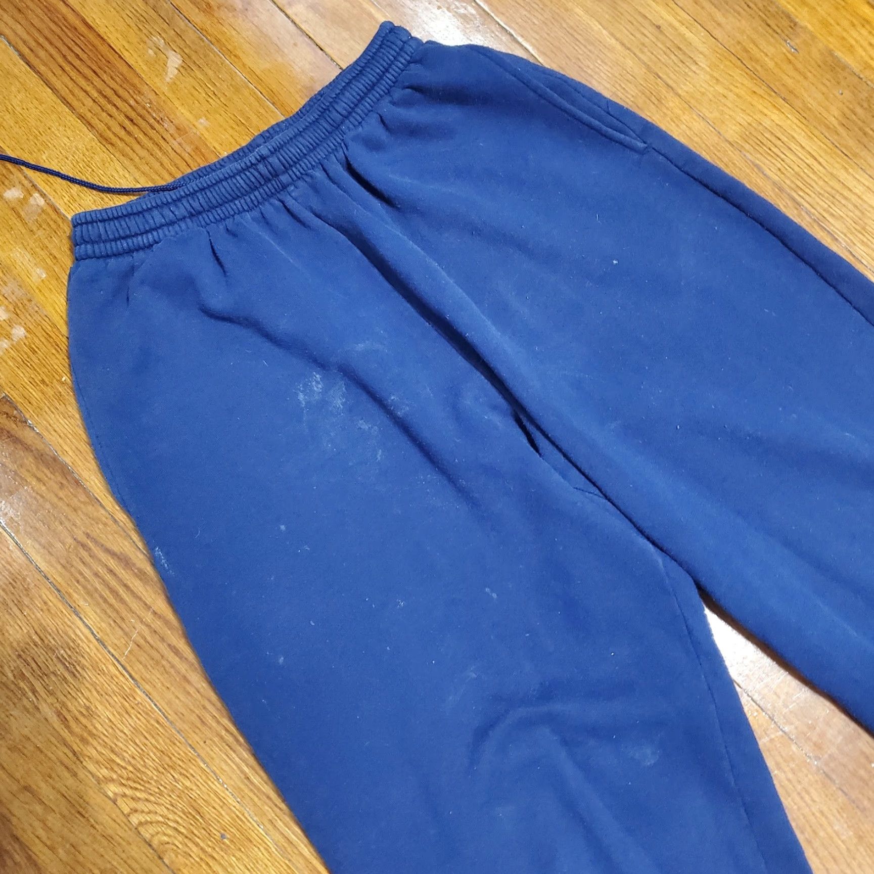Nike VINTAGE Nike Sweatpants Mens M Navy Blue Embroidered Tapered Elastic Swoosh 90s Comfort Pockets Workout Pants Casual Size US 31 - 3 Thumbnail