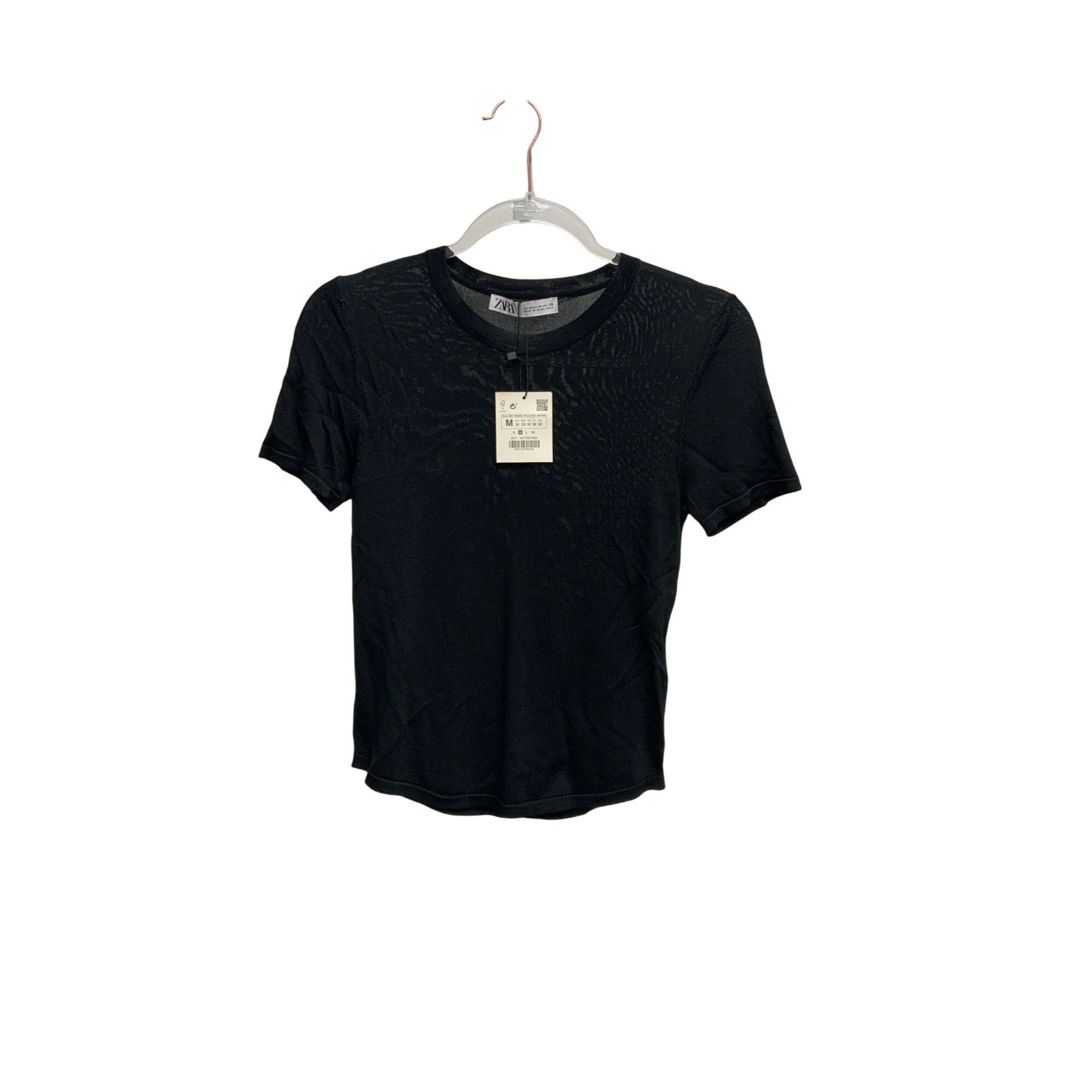 Zara Zara Sheer Black Fitted Top Size M / US 6-8 / IT 42-44 - 5 Thumbnail