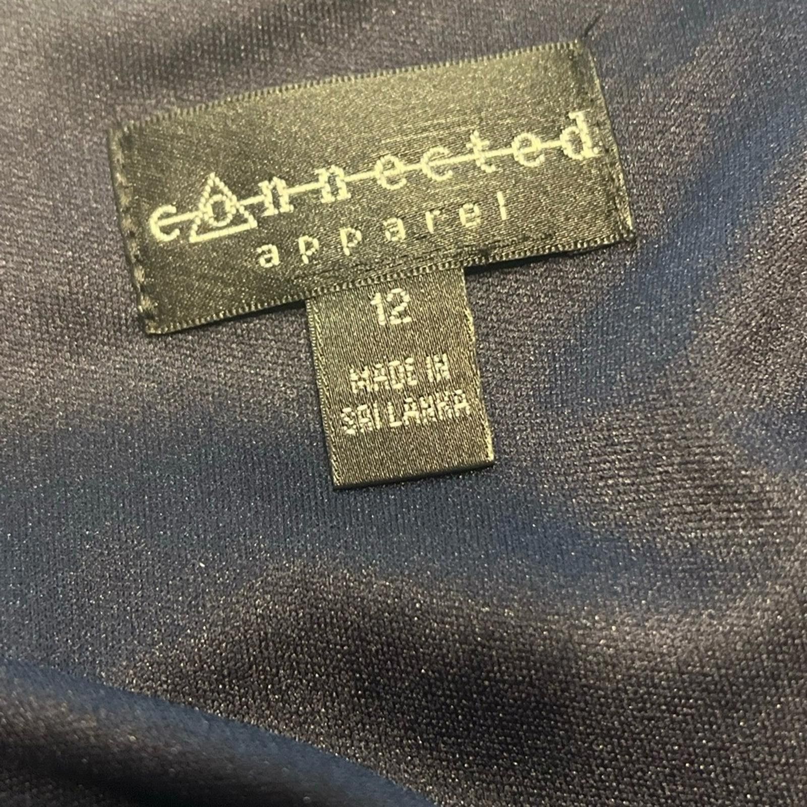 Other Connected Apparel 12 Midi Dress Navy Belted Cap Sleeve 12 Size XL / US 12-14 / IT 48-50 - 5 Thumbnail